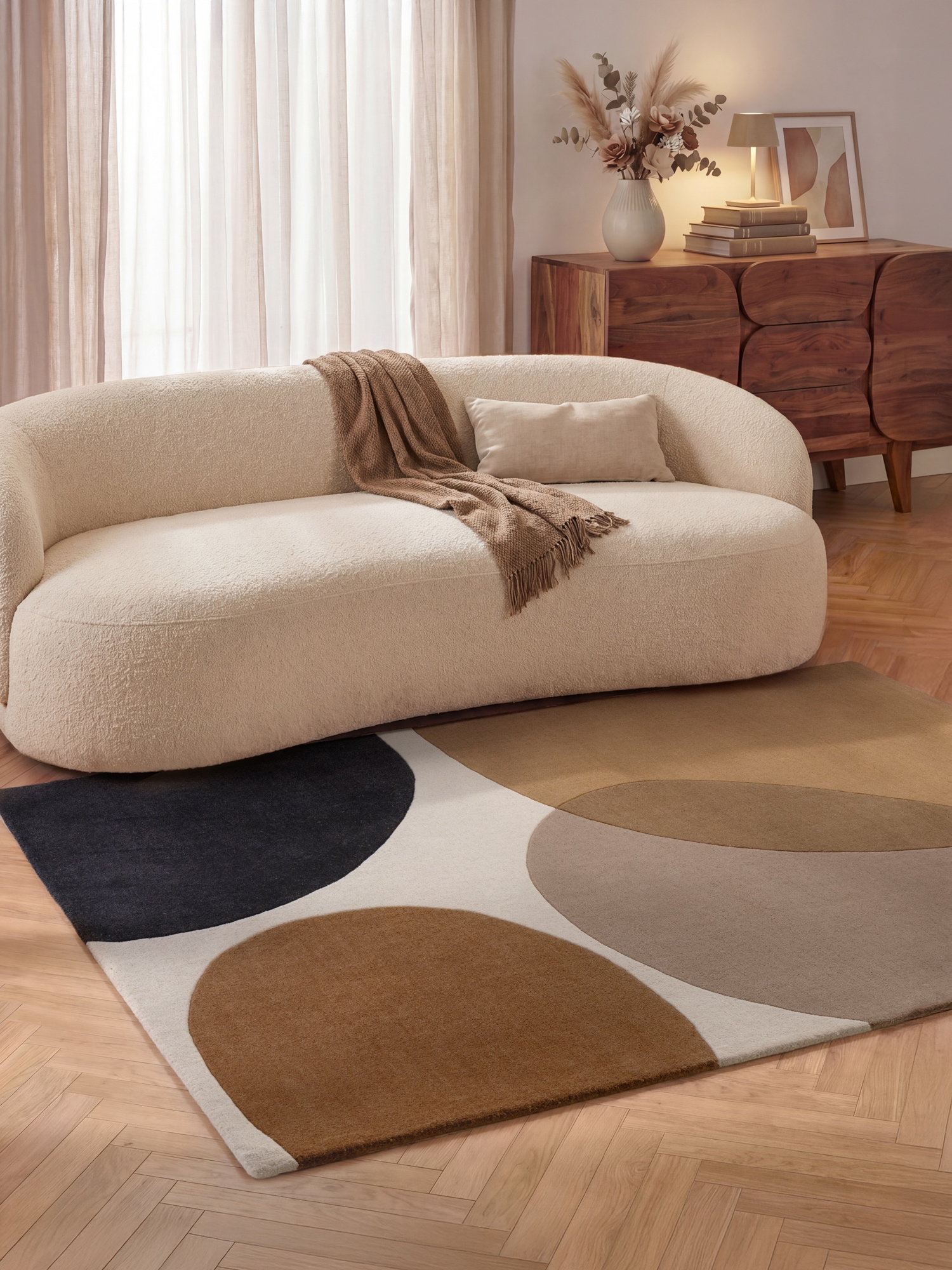 Villeroy & Boch Wollteppich »Ruvia« rechteckig 17 mm Höhe Wolle, Natur,Handgemacht, Abstrakt, Kurzflor, Wohnzimmer, Schlafzimmer