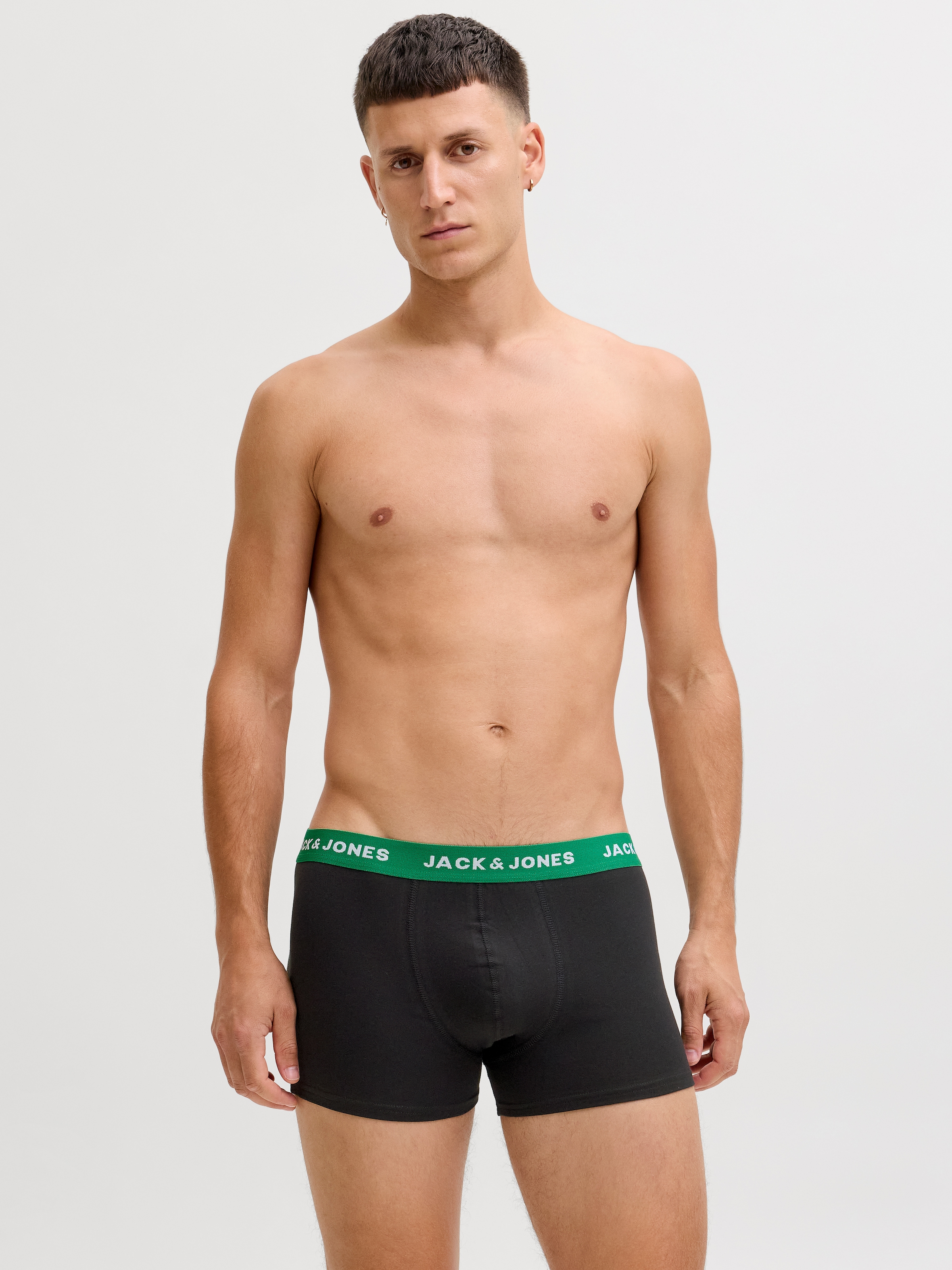 Jack & Jones Boxer »JACHUEY im Fünferpack mit toniger Naht und elastischem Bund« Packung, 5er-Pack, 5 Stk. unifarben, modisch, eng anliegend, Baumwollmischung