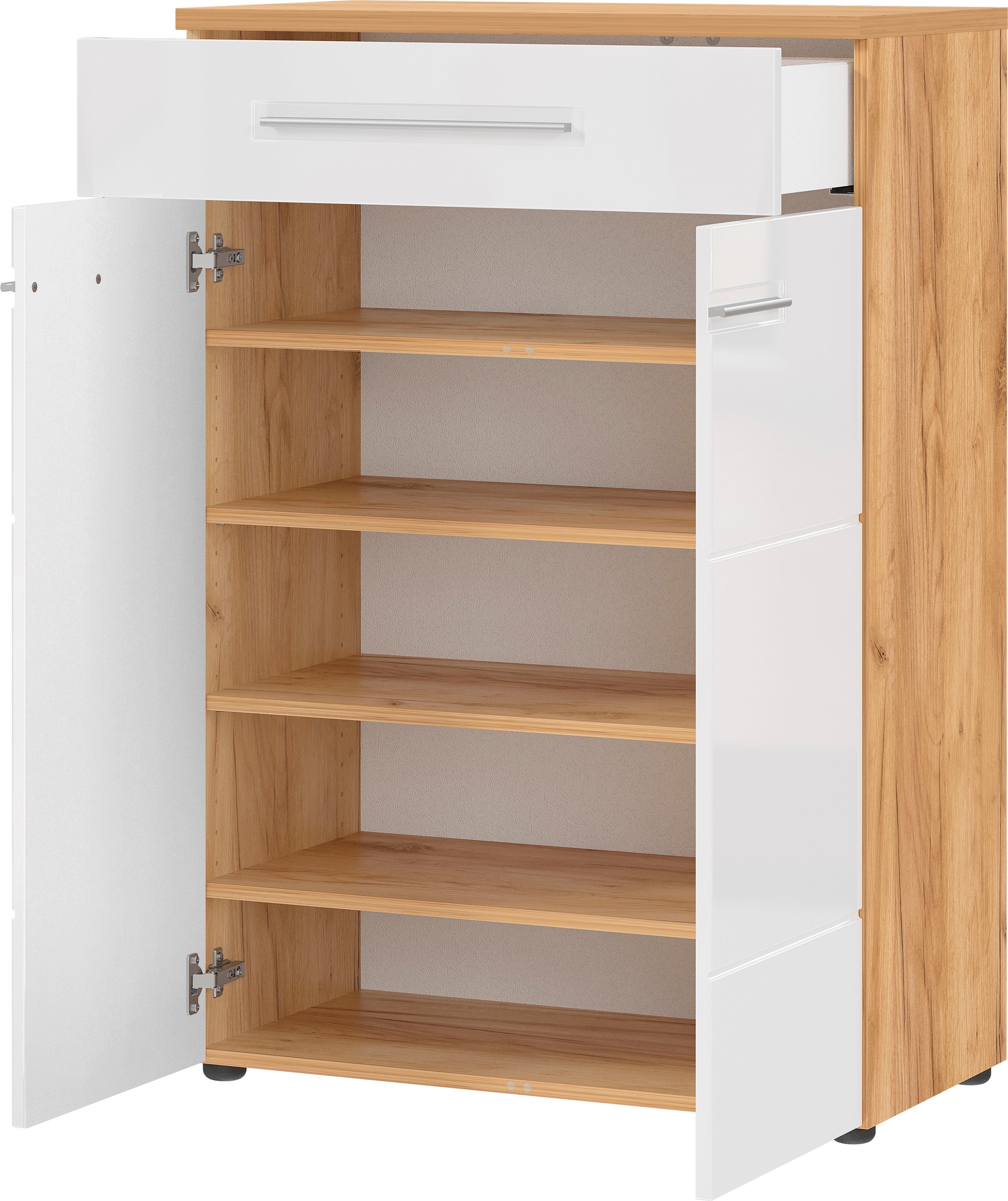 GERMANIA Armoire à chaussures »Aledo« mit Platz für bis zu 15 Paar Schuhe, Fronten in Hochglanz