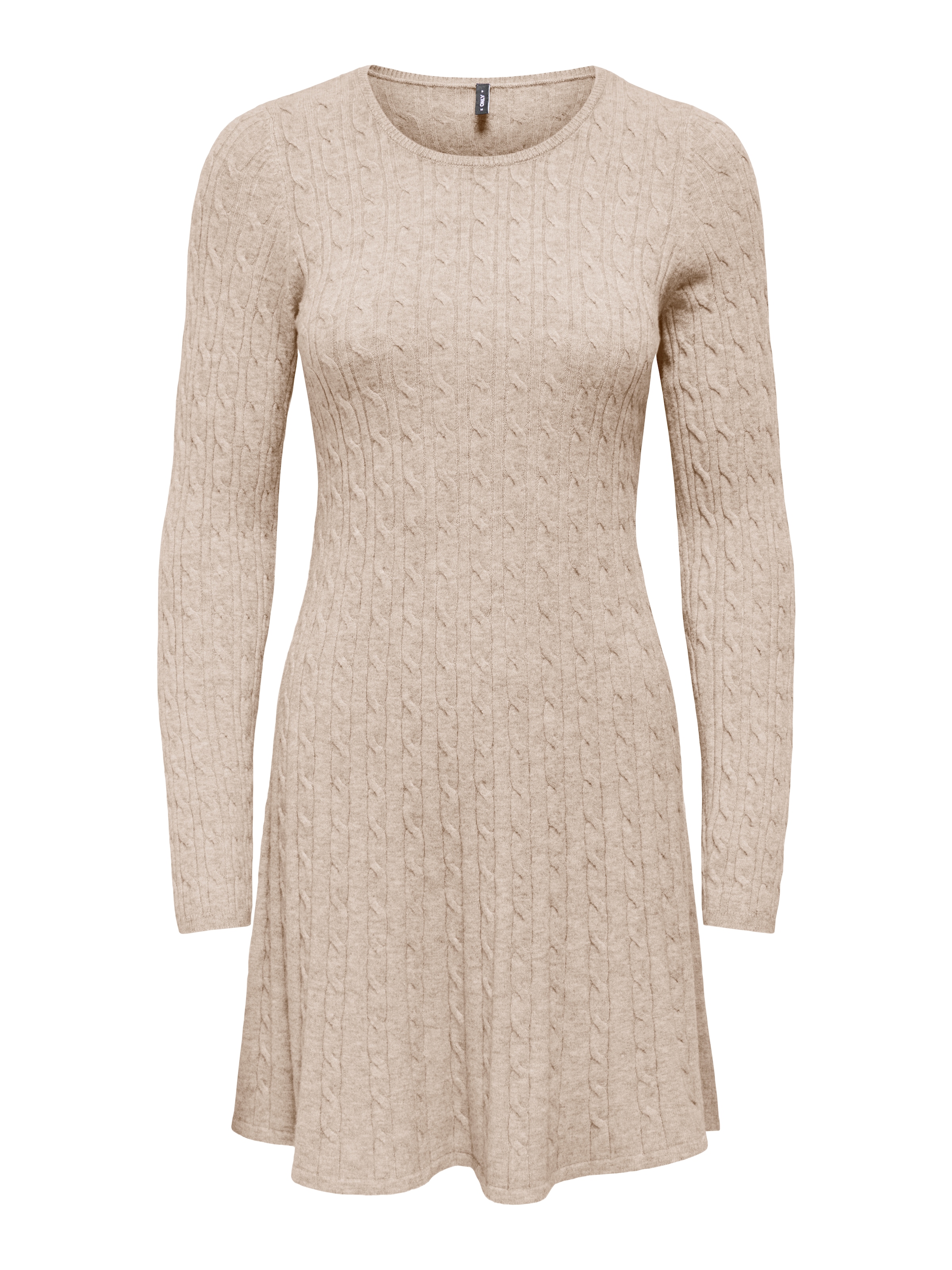 ONLY Robe en tricot »ONLIBI LS O-NECK CABLE DRESS CC KNT« mélange viscose, coupe régulière