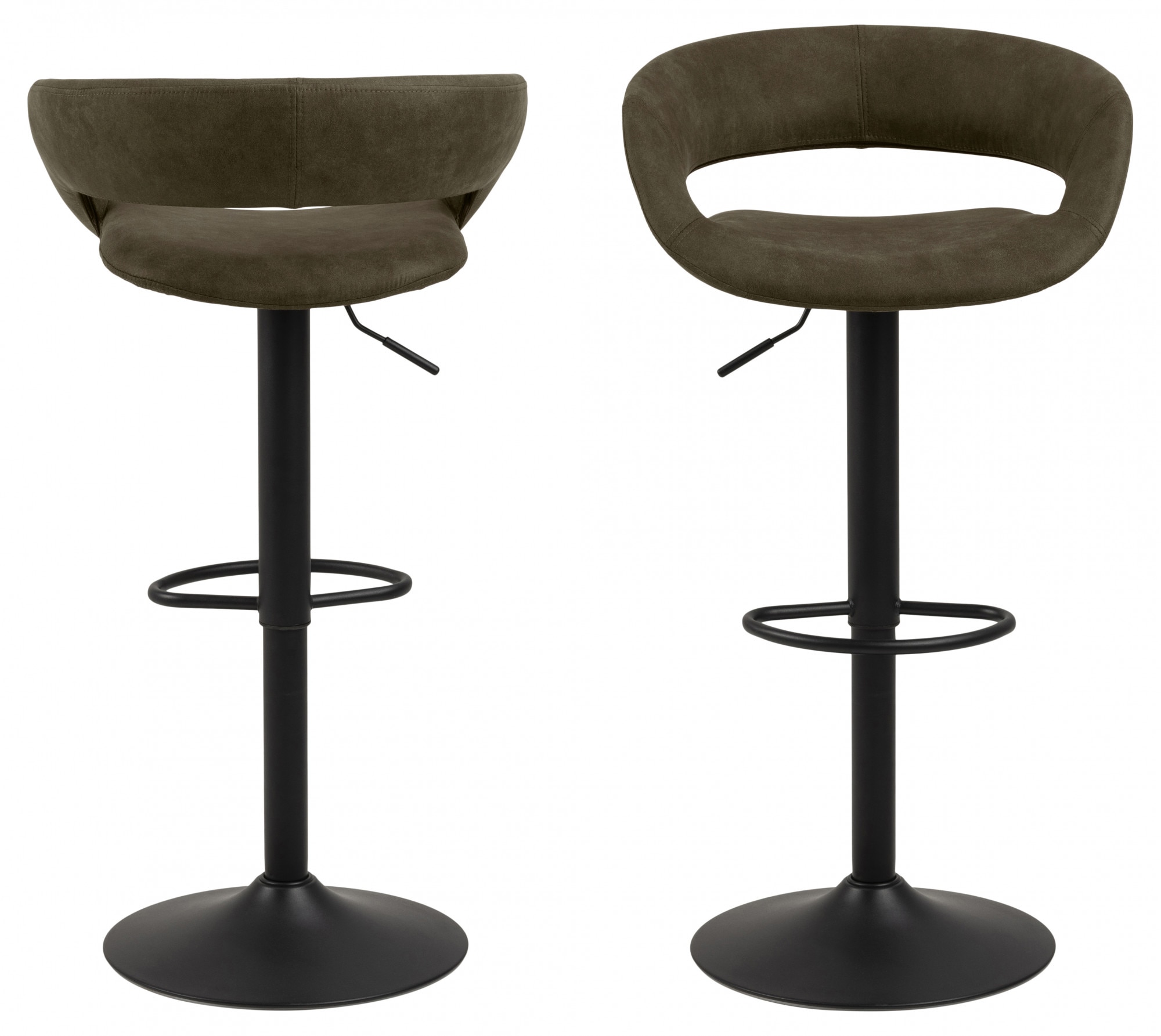 ACTONA GROUP Tabouret de bar »Grace« (set, 2 pcs) en microfibre, hauteur réglable, accoudoir