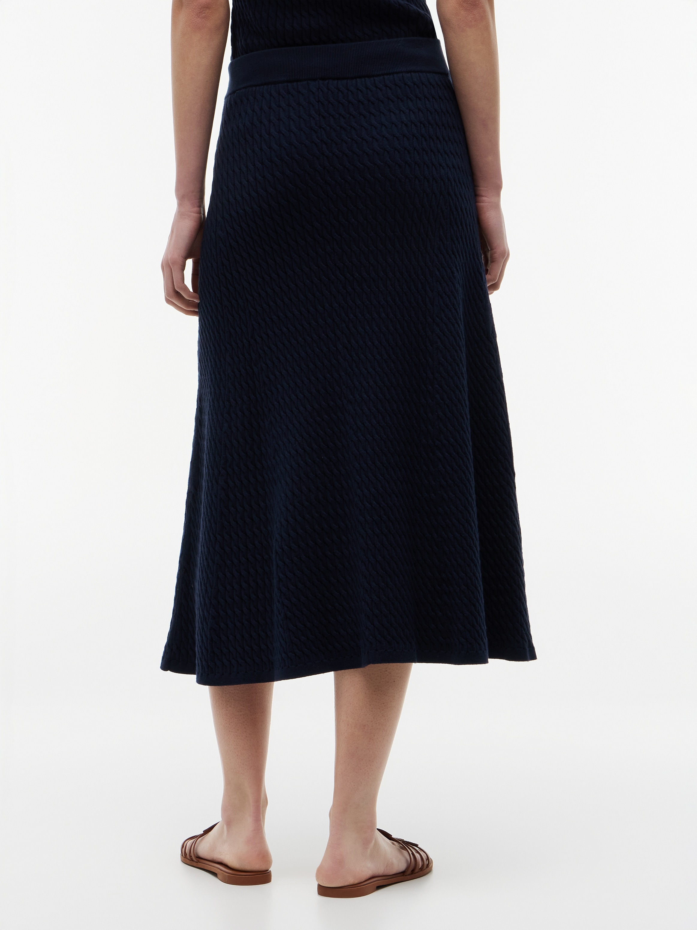 Tommy Hilfiger Jupe en tricot »CO CABLE FINE GG F&F SKIRT« Baumwollmischung, Zopfstrick