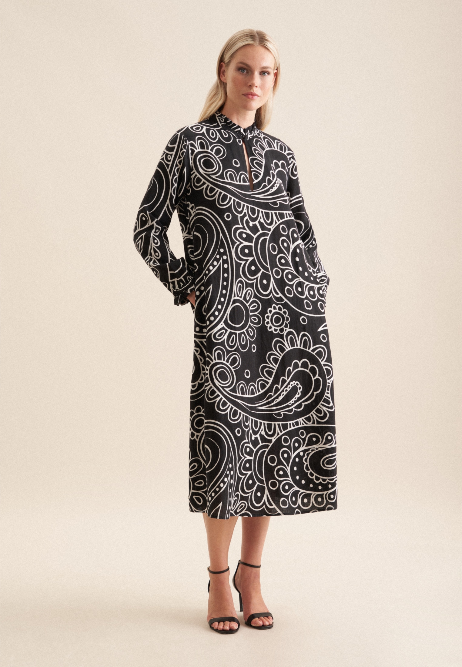 seidensticker Sommerkleid »Schwarze Rose« 1/1 Rundhals Paisley