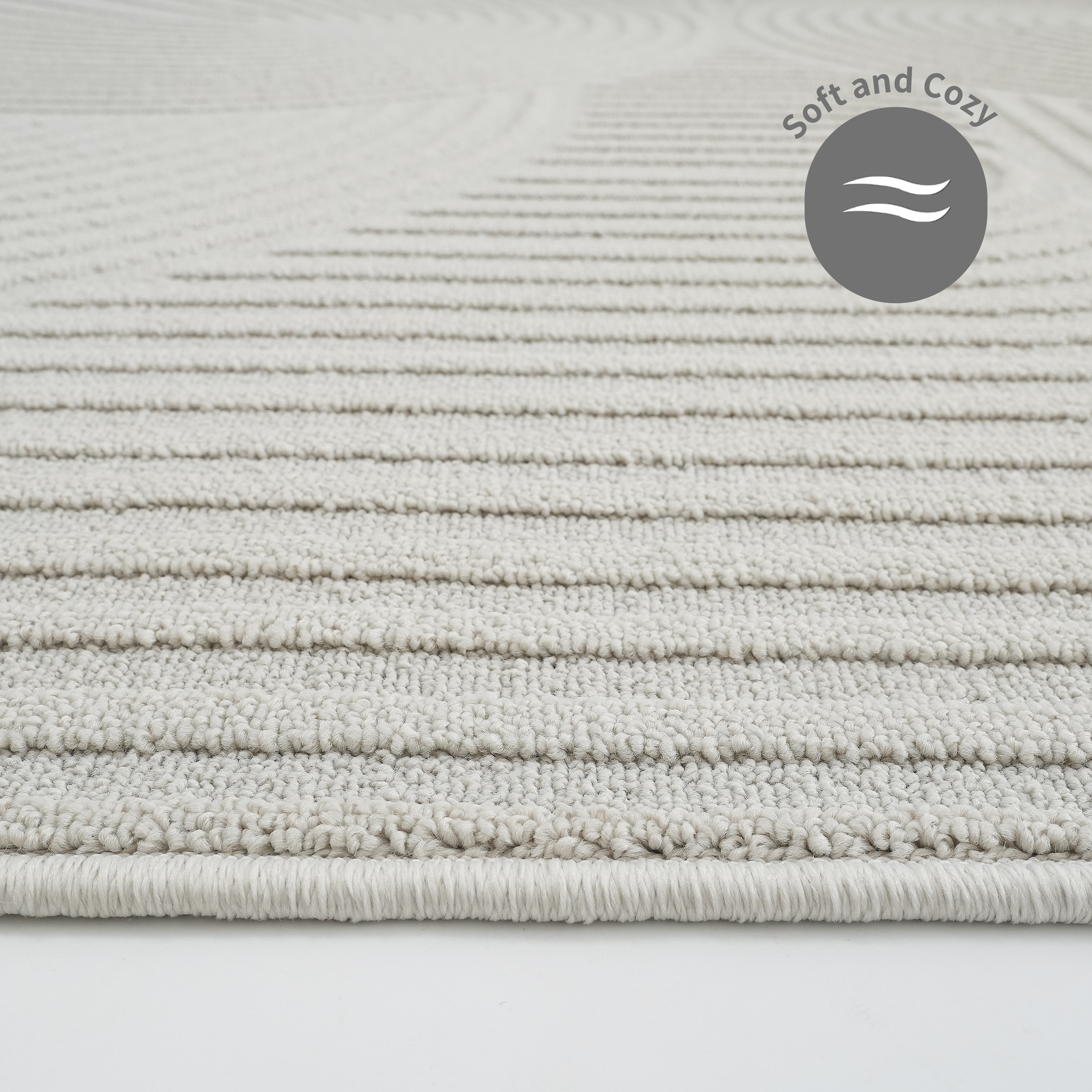 GOODproduct Tapis »Jola Hoch-Tief-Design, Scandi-Look, Zen« Rectangulaire 10 mm Höhe Boho, Modern, 3D, Wohnzimmer, Schlafzimmer, wasserabweisend