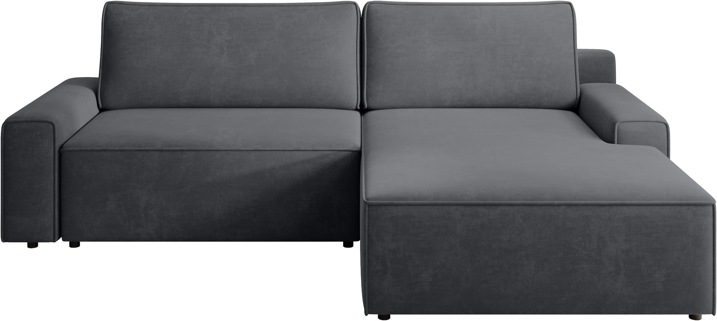 TRENDMANUFAKTUR Canapé d'angle »Challenge, Schlafsofa mit Bettkasten, Couch in L-Form, Breite 245 cm« recamière montable des deux côtés, aussi en velours côtelé tendance