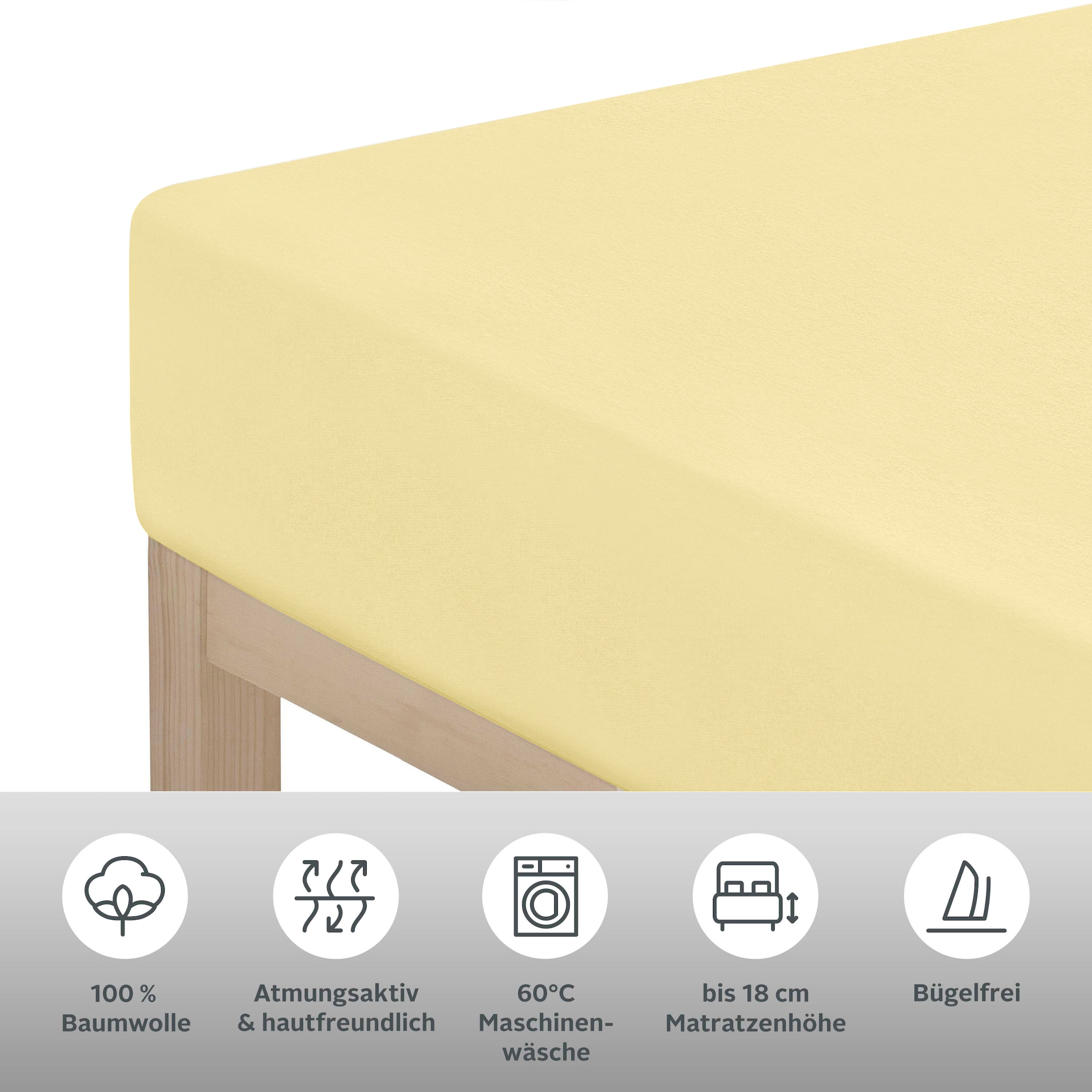 GOODproduct Spannbettlaken »PHYSALIS Comfort 100% Baumwolle, 150 g/m²« Bettlaken bis 20 cm Matratzenhöhe, weich, bügelfrei, optimaler Sitz