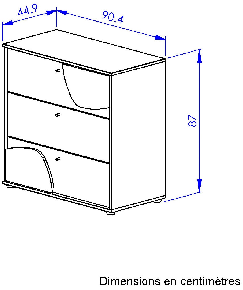 Gami Commode à langer »BASILE Wickelkommode« bis 100 kilos praktische und funktionale Aufbewahrungslösung 91 cm