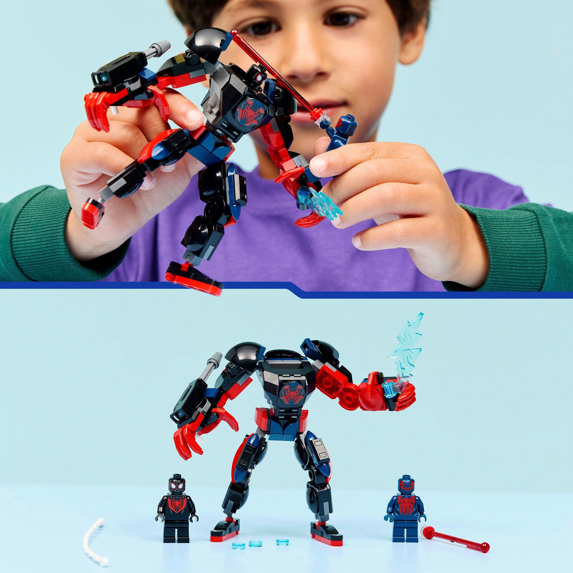 LEGO® Pions de construction »Miles Morales Mech vs. Spider-Man 2099 (76337), LEGO Super Heroes«