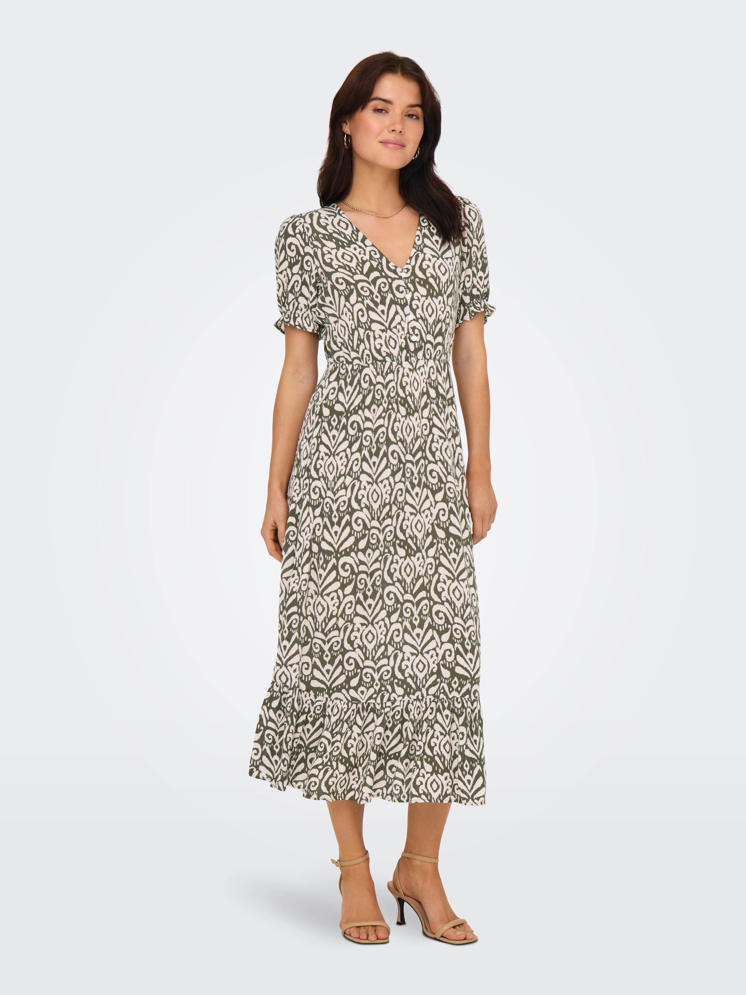 ONLY Maxi robe »ONLCHIANTI S/S LONG DRESS WVN NOOS« viscose, coupe regular