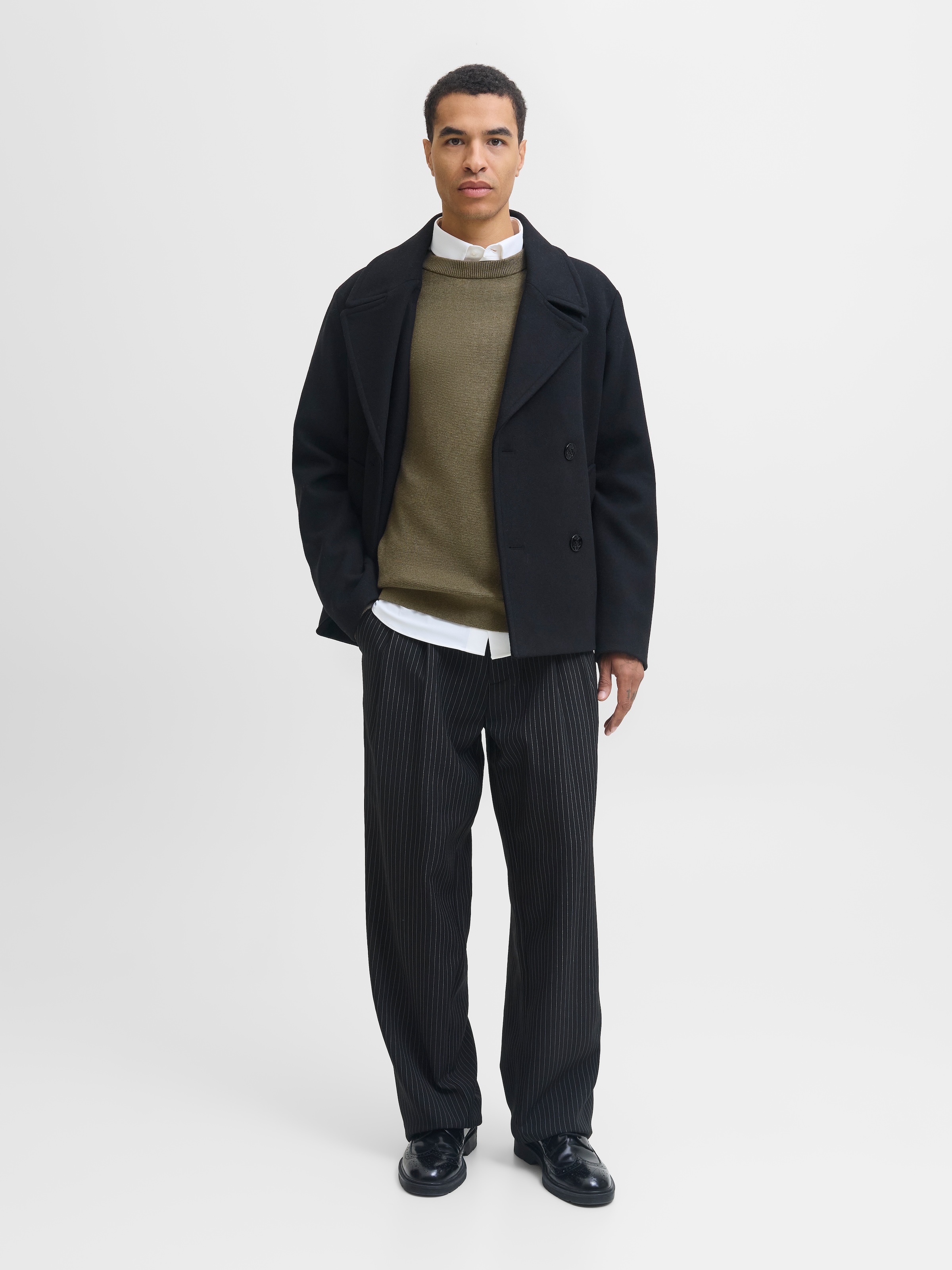 Jack & Jones Pull à col rond »JPRBLAMILANO STITCH KNIT CREW NECK SN« Baumwolle, relaxed fit