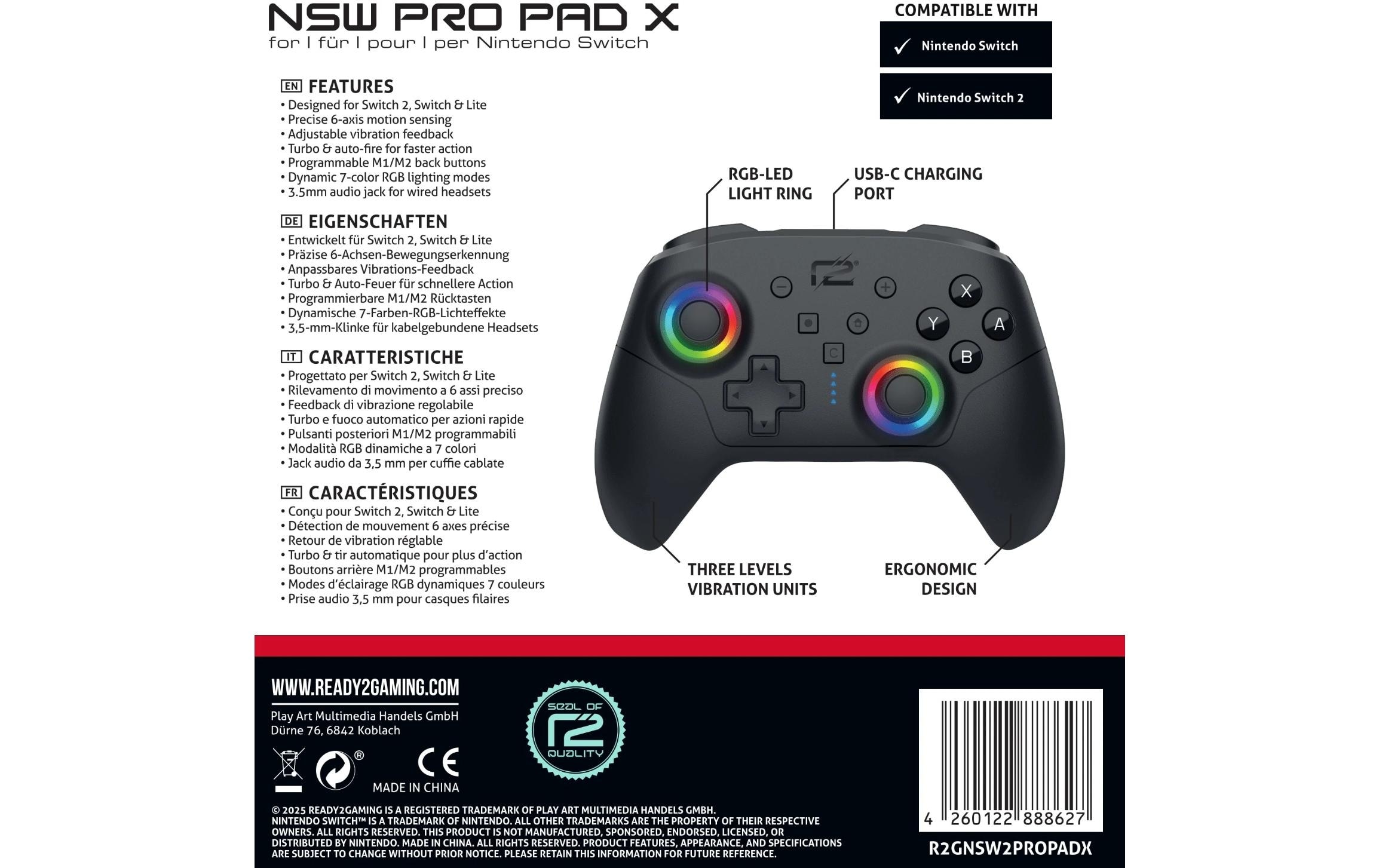   Controller »GAME Pro Pad X2 LED Edition für NSW 2«
