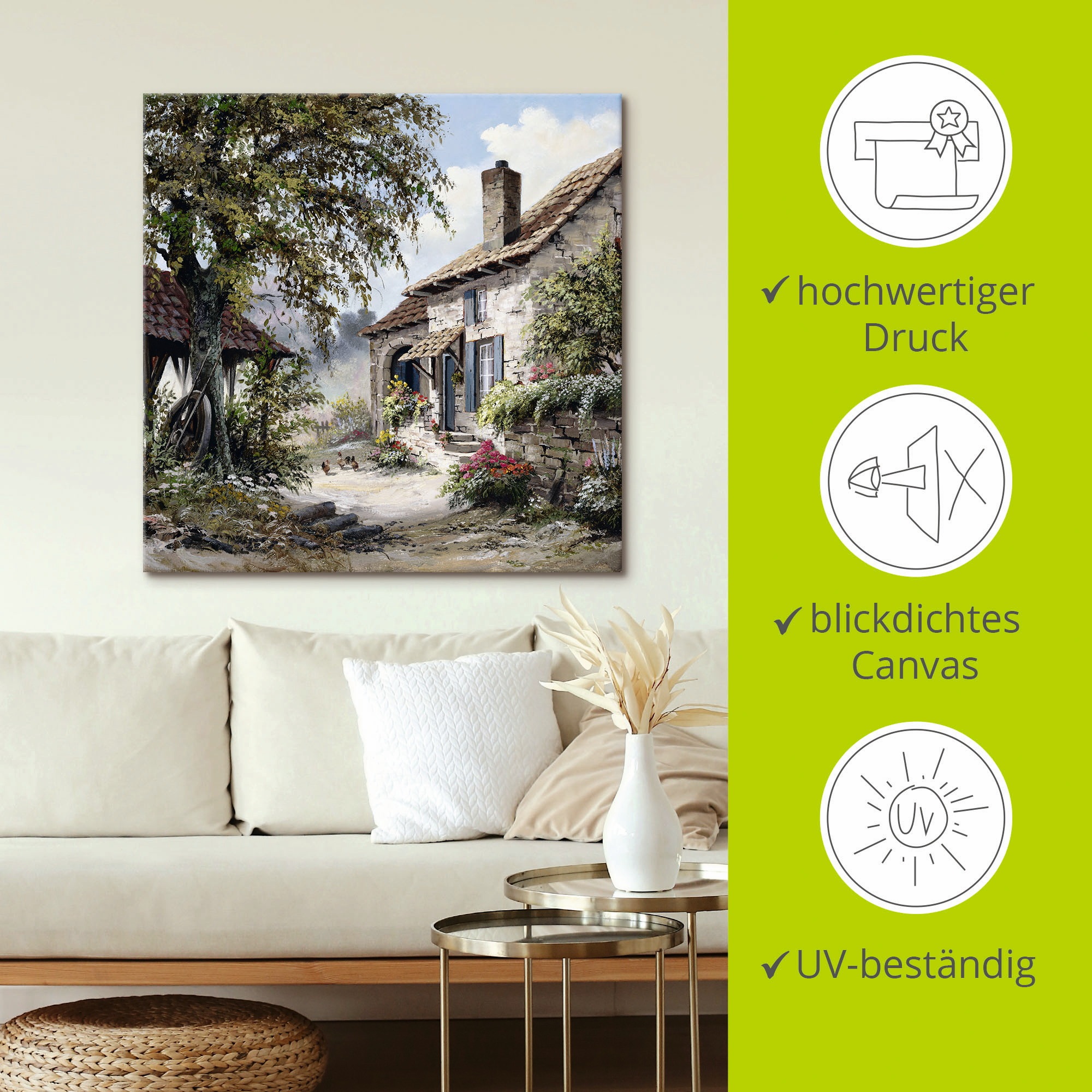 Artland Tableau sur toile »Opa's Haus« 1 cuis tlg. auf Holzrahmen gespannt