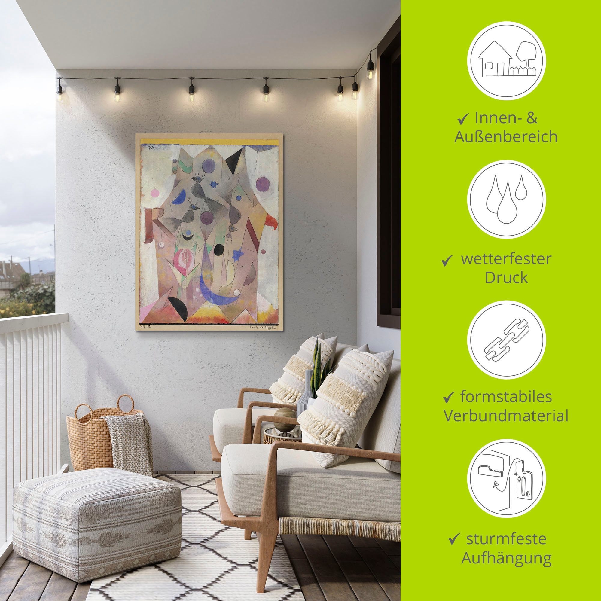 Artland Impression alu-dibond »Persische Nachtigallen. 1917« 1 cuis tlg. für Innen- und Aussenbereich geeignet, Outdoorbild