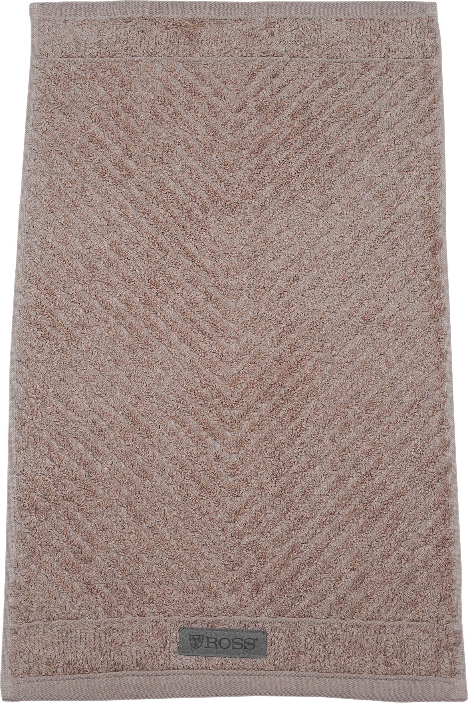 ROSS Gästehandtuch »Smart« Uni-Rippe mit Velourslabel