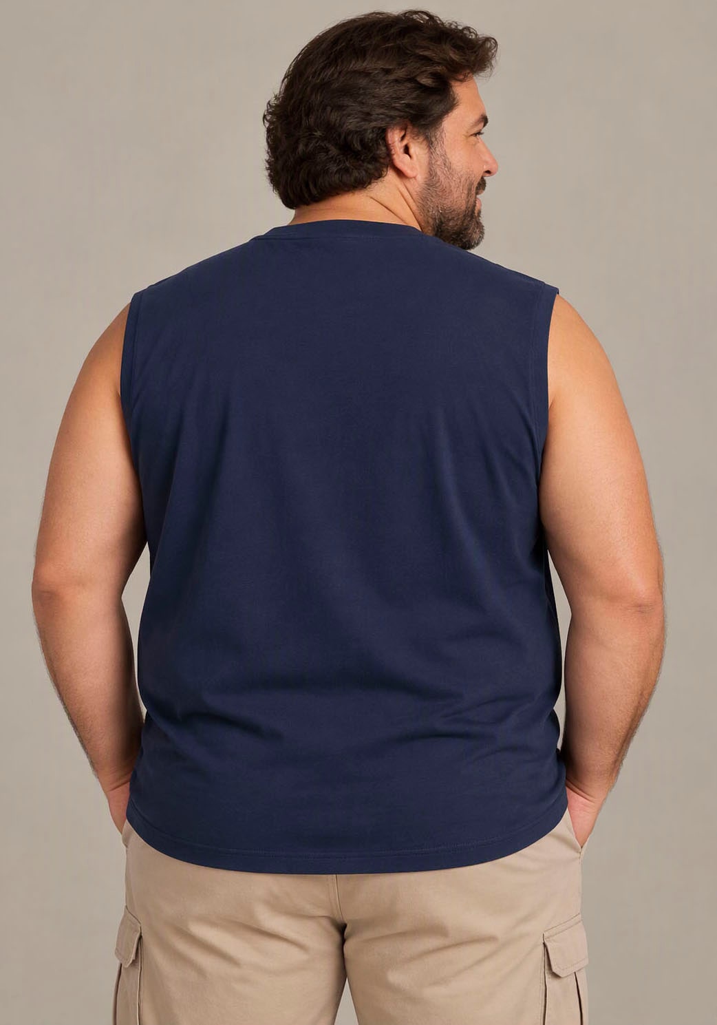 Man's World Plus T-shirt de musculation »auch in Grosse Grössen bis Gr. 7XL Bauch-Fit« pack de 2,  Regular Fit, col rond, bord-côte à la base