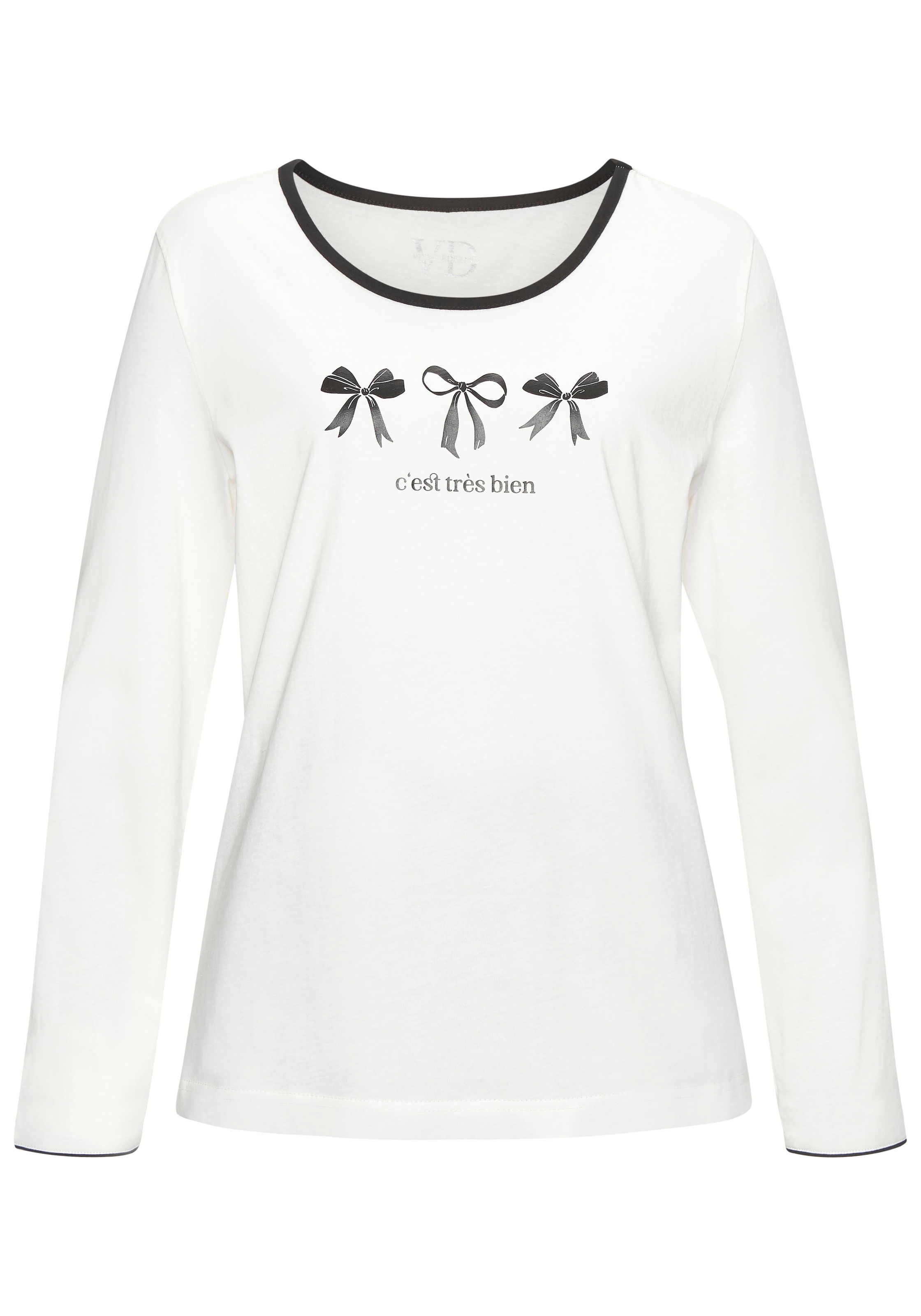 Vivance Dreams Pyjama Set, 2 pièces Mit süssem Schleifenmuster