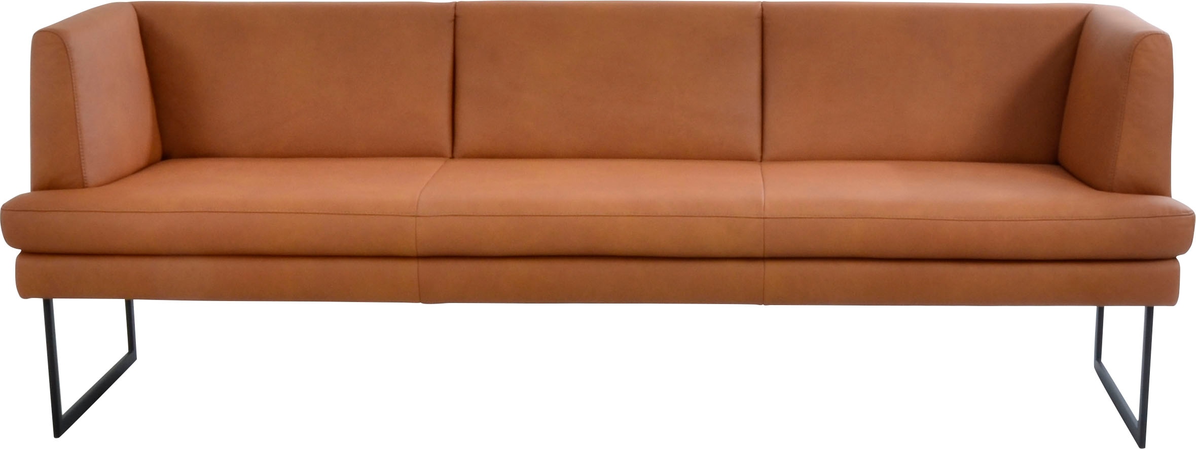K+W Komfort & Wohnen Banc rembourré »Cube« aspect coussin matelassé, 2 largeurs, patin métal noir