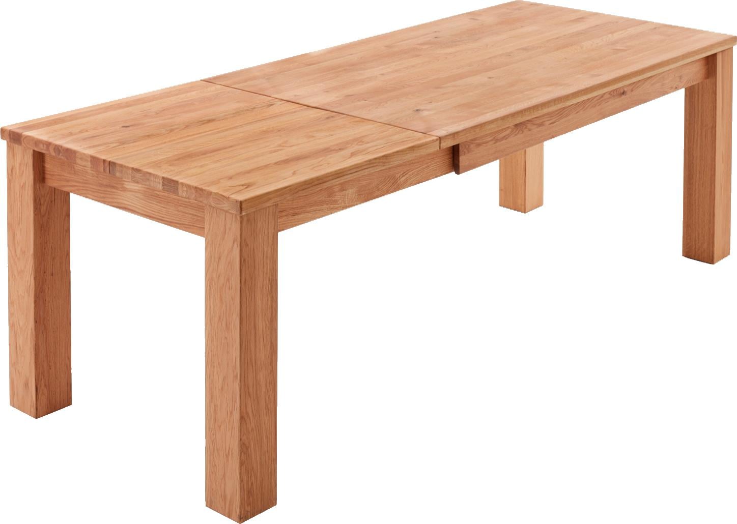 Relita Table de salle à manger »Rolf« avec fonction d'extension en chêne sauvage massif huilé