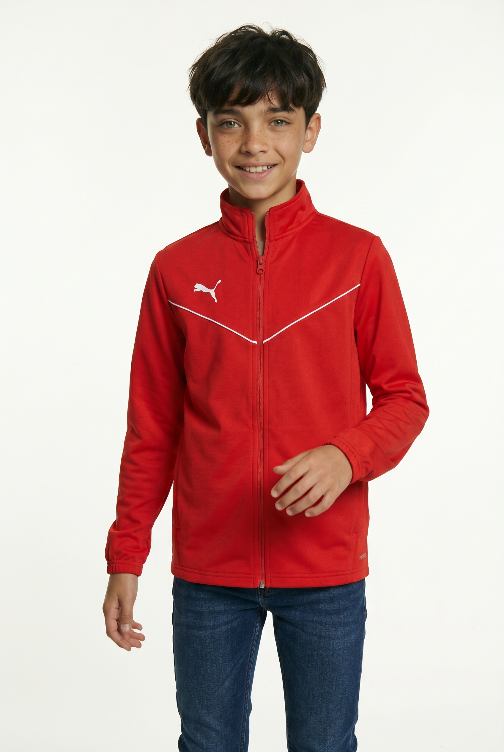 PUMA Trainingsjacke »TEAMRISE TRAINING POLY JACKET JR« ohne Kapuze für Jugendliche, mit Reissverschluss, DryCELL Technologie