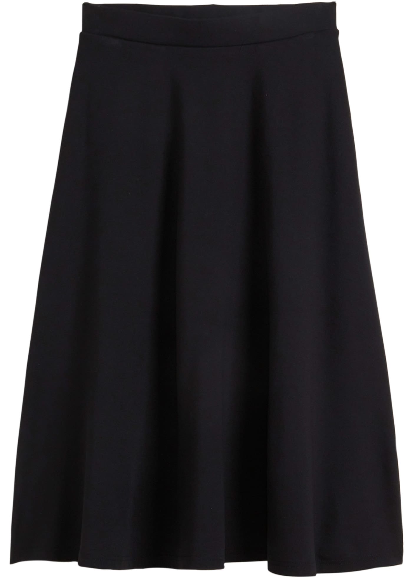 bonprix Jupe midi en mélange de matériaux doux, coupe évasée