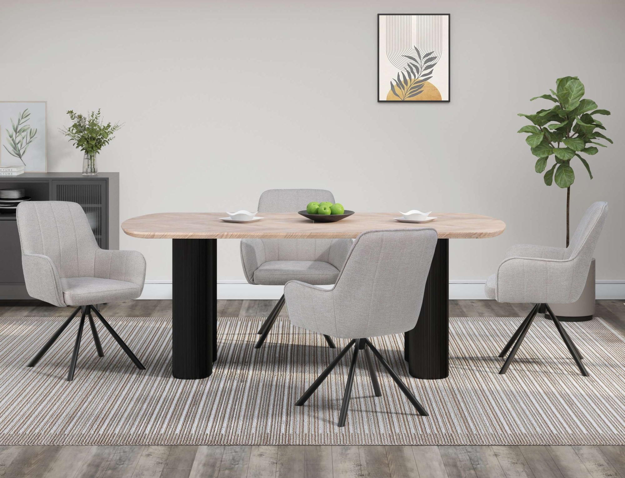 GOODproduct Esszimmerstuhl »Flaurent« () 2 Stk.gepolsterte Rückenlehne, Armlehne und Sitzfläche, Sitzhöhe 50 cm