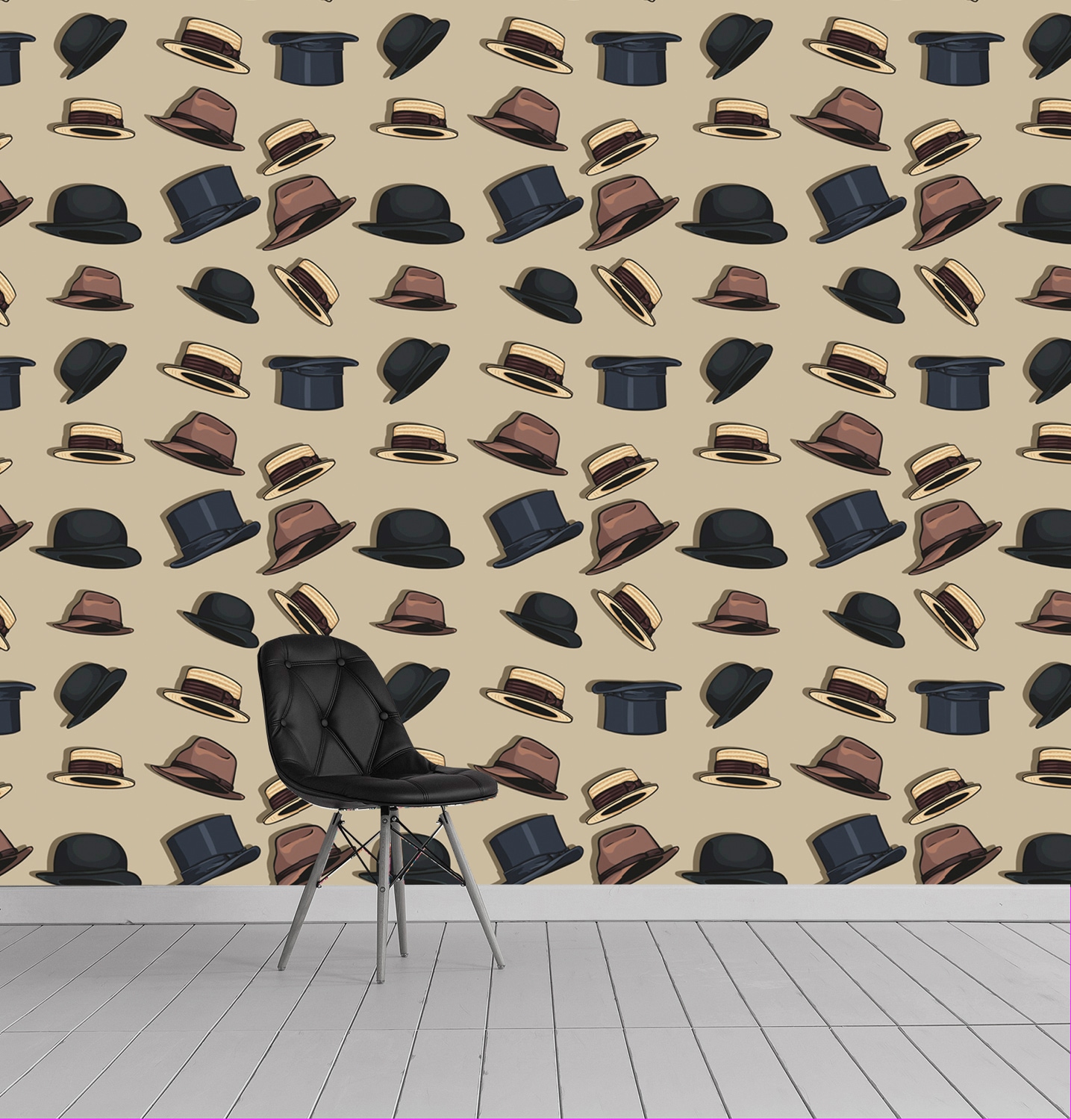 queence Vinyltapete »Hats« Farbverlauf | abstrakt | bedruckt | gemustert glatt 90x250cm, selbstklebend, kinderleichte Anbringung, , Sticker