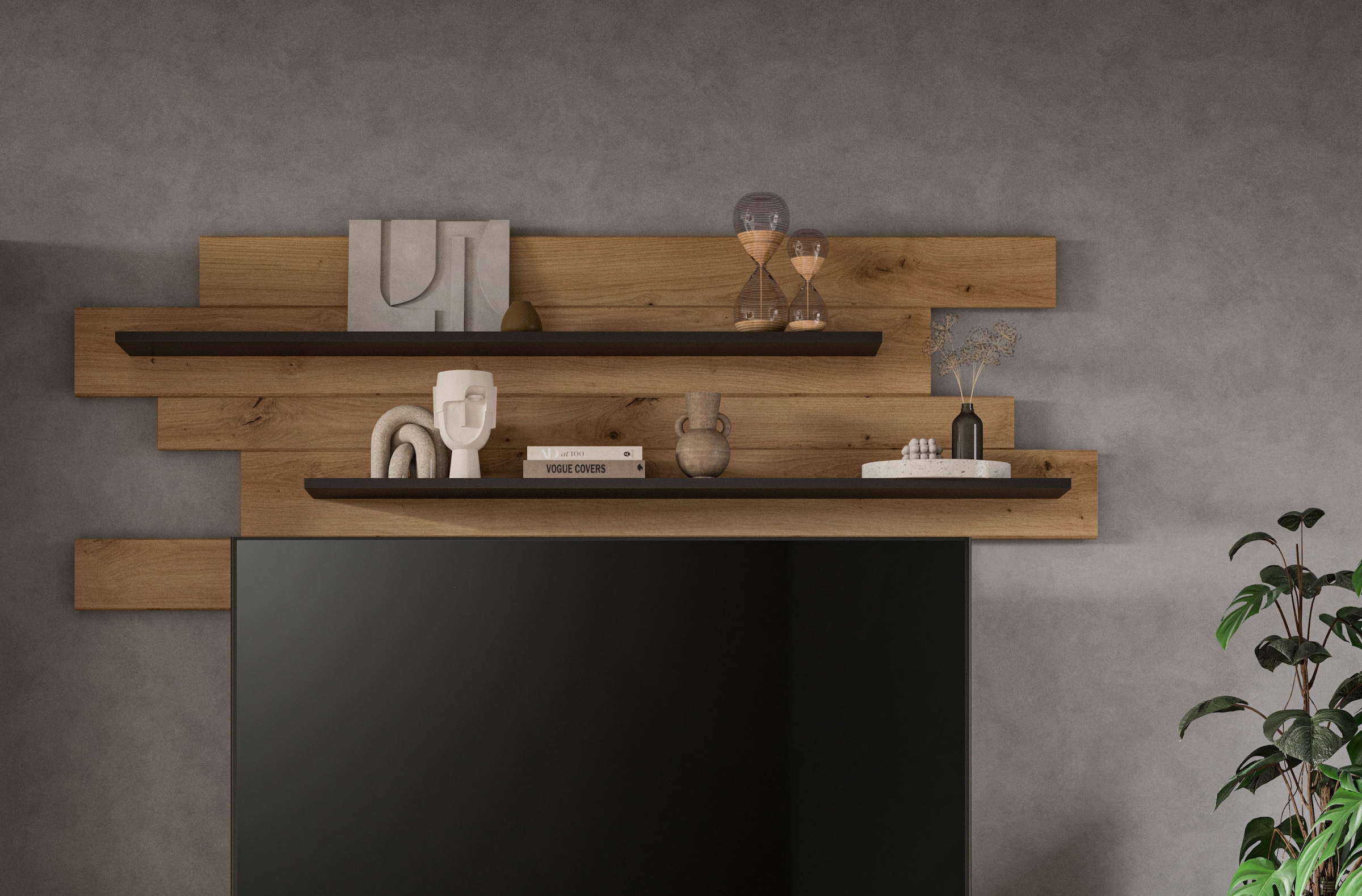 INOSIGN Tableau mural »REHAT, Breite 180 cm, inkl. 2 Ablageböden« 1 cuis tlg. Wandregal, Wandpaneel, Regal, Paneel, Ablageboard