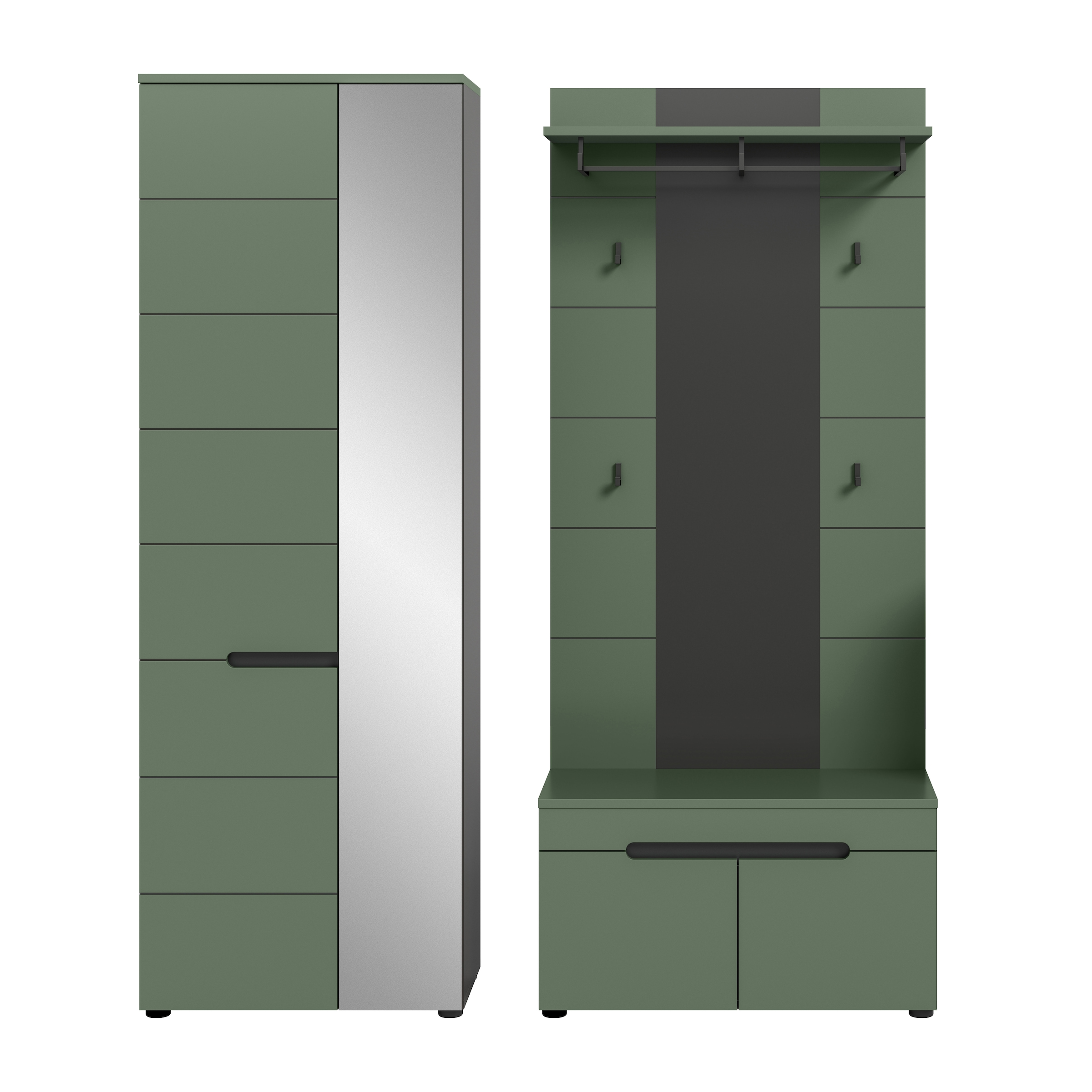 Home affaire Ensemble de vestiaires »REHAT, TOPSELLER!, 3-teilig, Breite 160 cm, individuell erweiterbar« Ensemble, bestehend aus: Garderobenschrank, Sitzbank und Paneel, 3 cuis tlg.