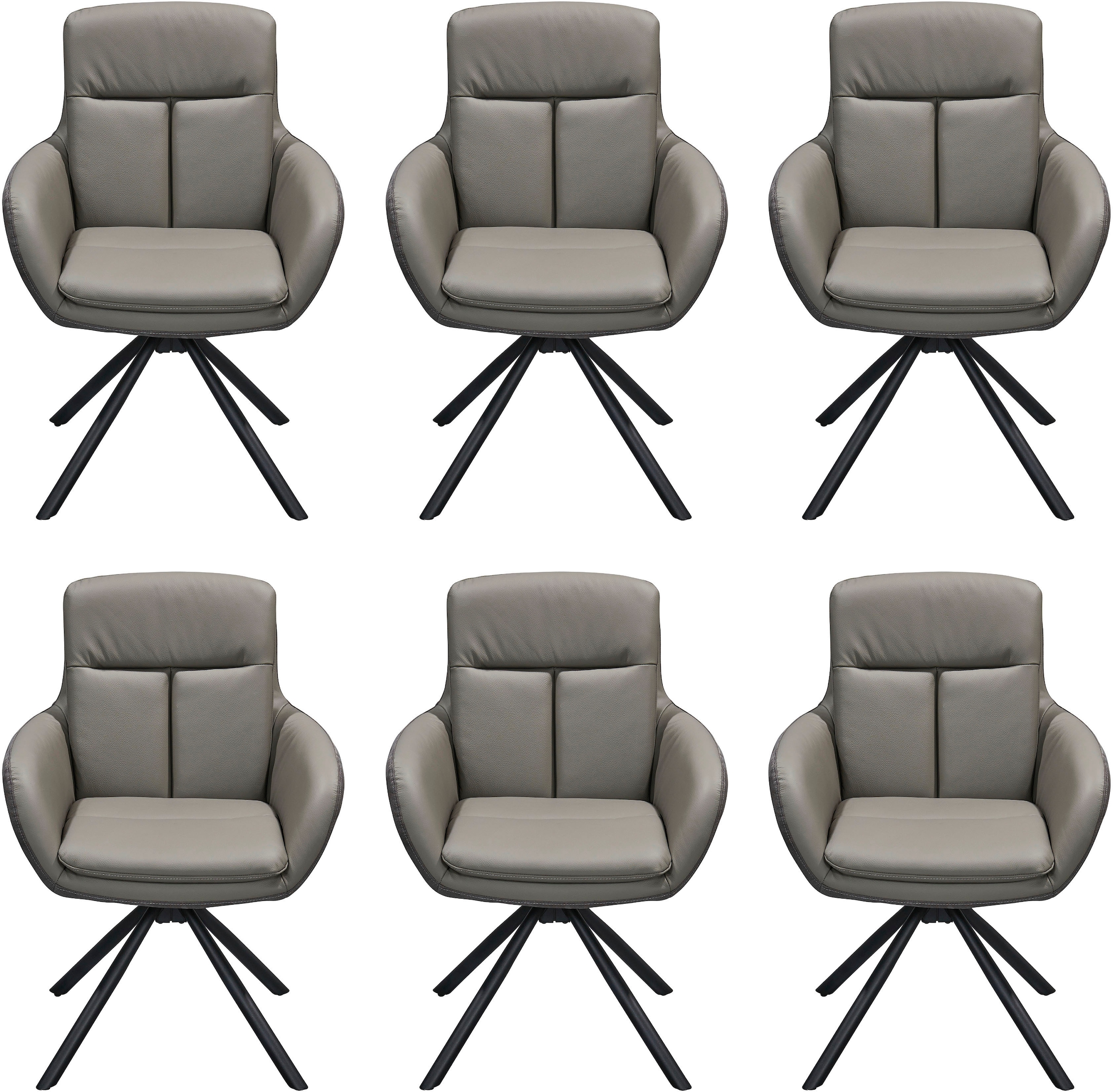Stolkom Chaise avec accoudoirs (Ensemble) 6 cuisLargeur 63 cm, pivotant à 360° avec retour automatique