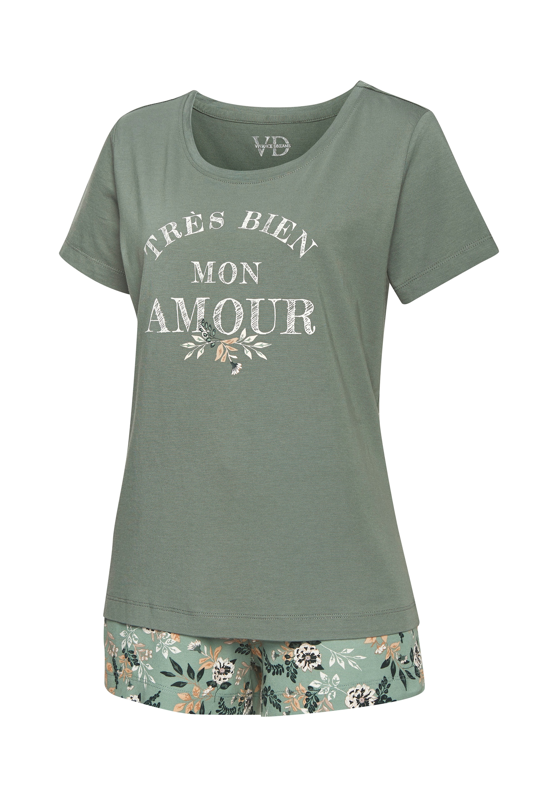 Vivance Dreams Shorty 2-teilig, 2 tlg. mit romantischem Blumendruck