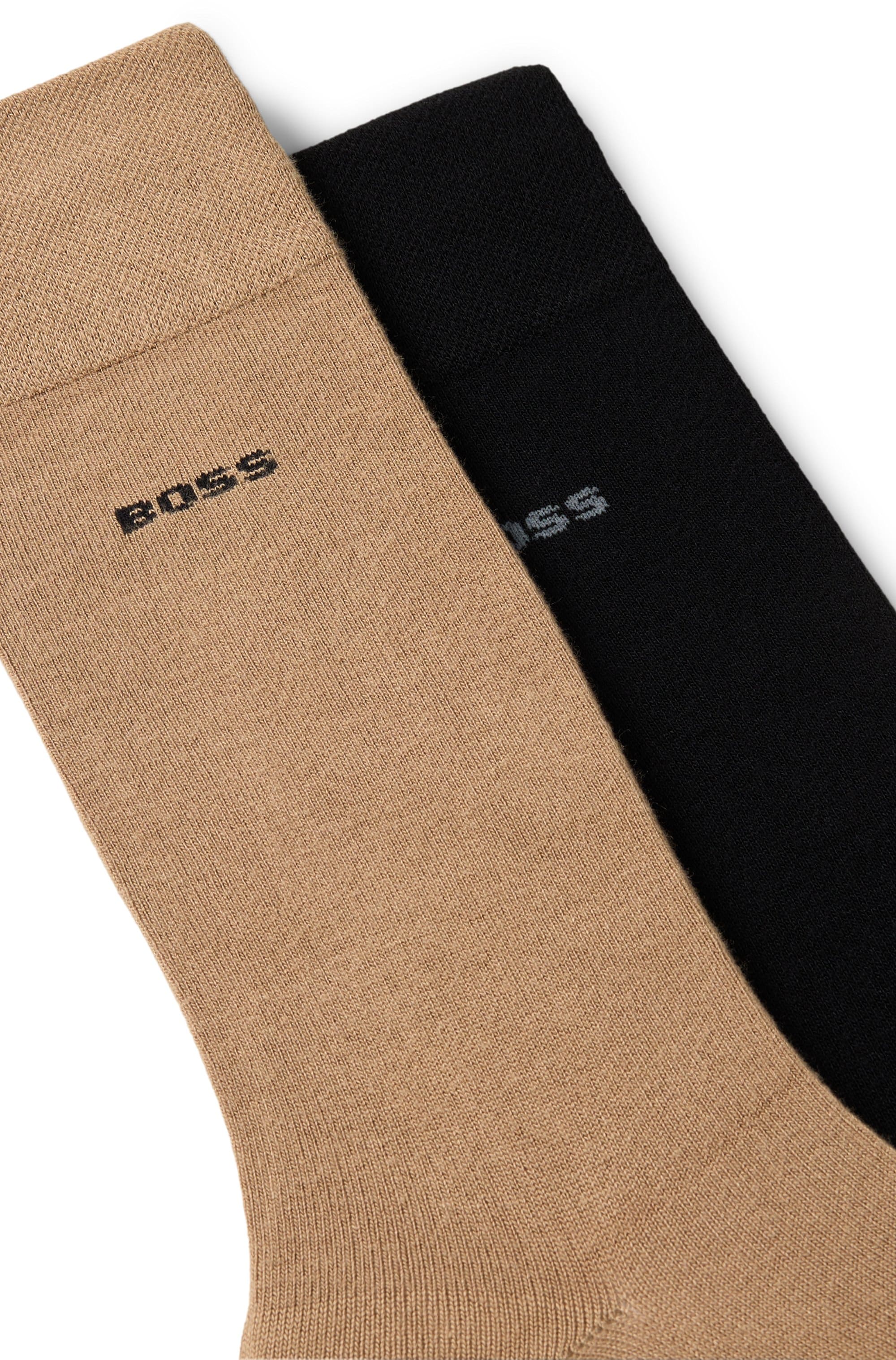 BOSS Chaussettes d'affaires »2P RS Bamboo 1027« Paquet, 2 Couple tlg. avec bord-côte tricoté