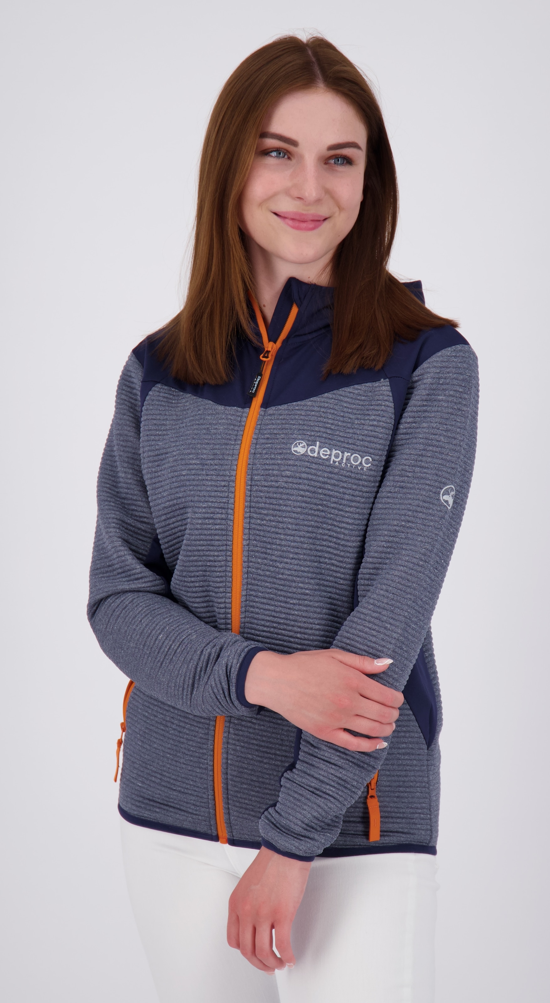 DEPROC Active Strickfleecejacke »ELM WOMEN« mit Kapuze auch in Grossen Grössen erhältlich