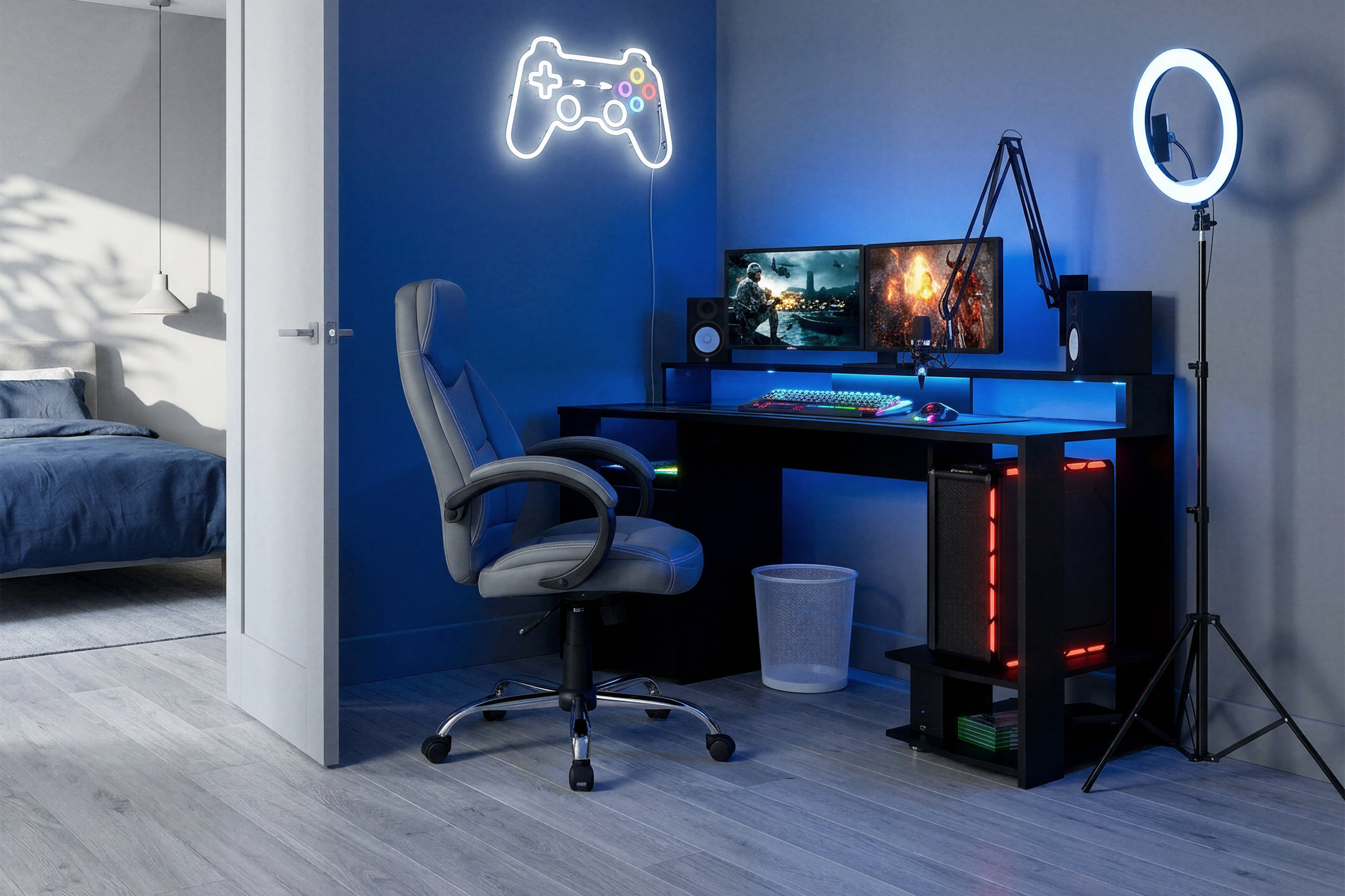 Parisot Bureau pour enfant »Gaming« Gamingtisch, Jugendschreibtisch, Schreibtisch, inkl. LED Beleuchtung