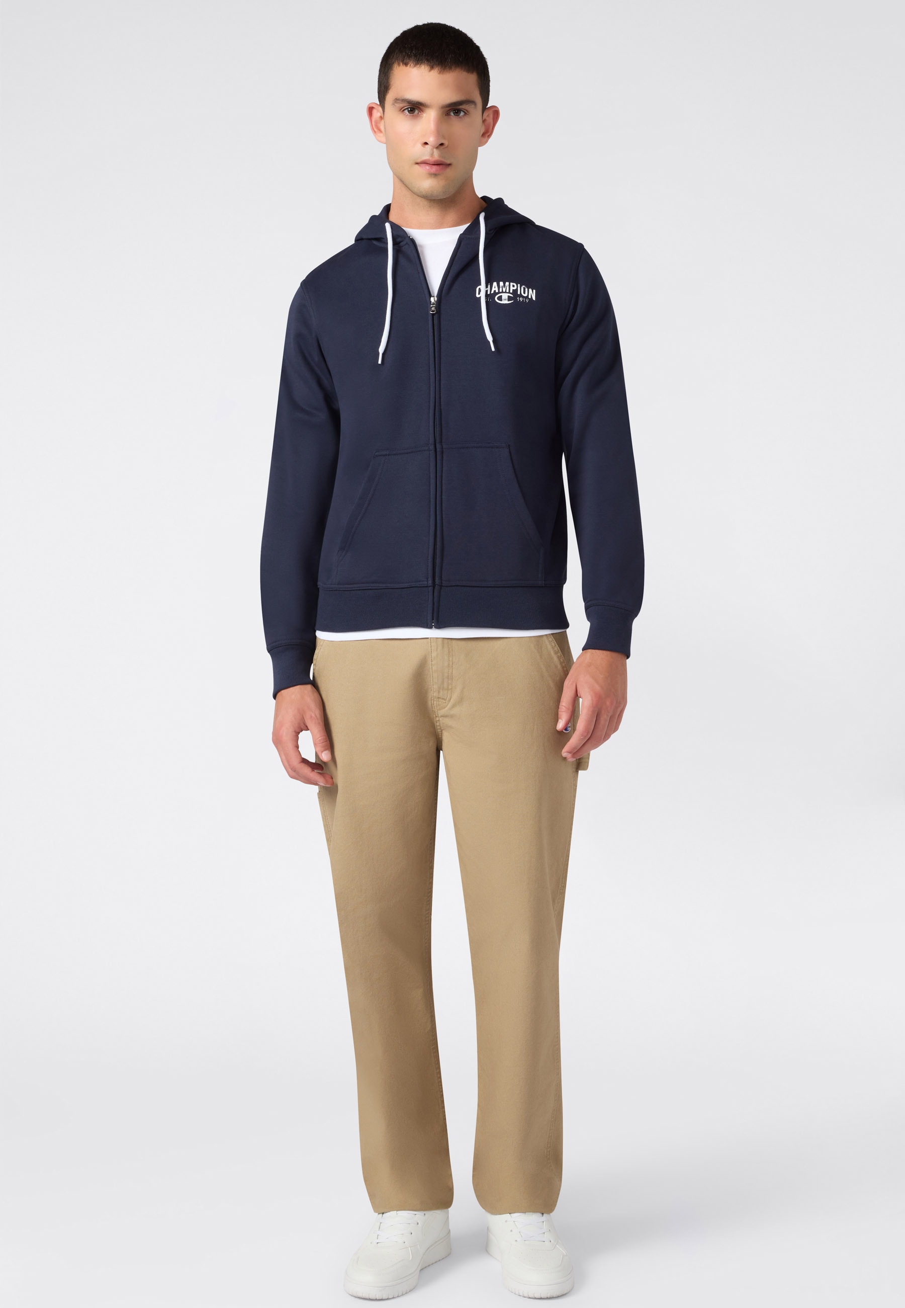 Champion Kapuzensweatjacke »SPORTWEAR ZIP-UP HOODIE Standard Fit« mit durchgehendem Reissverschluss, Langarm-Design, Standard Fit