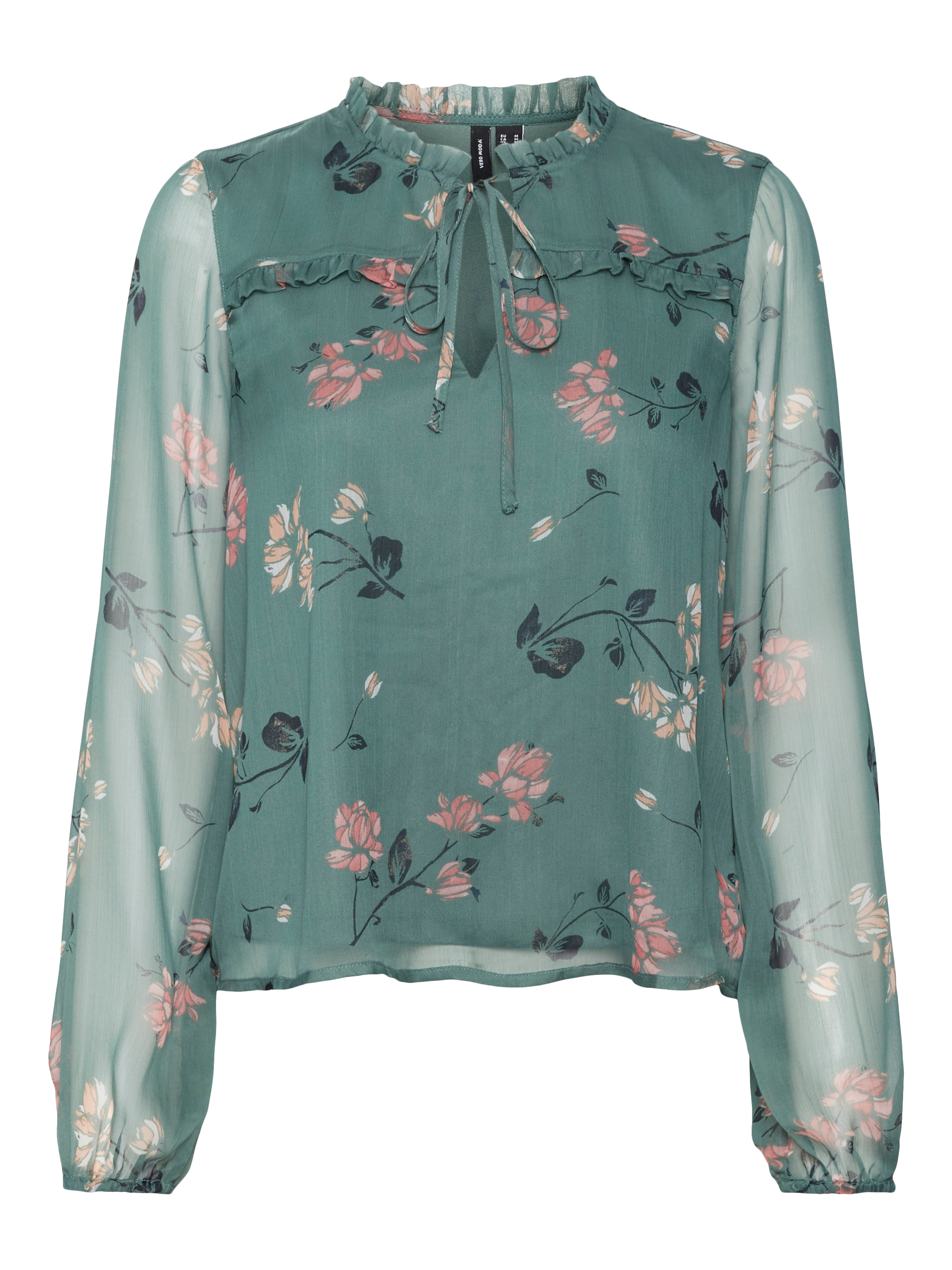 Vero Moda Blouse en mousseline »VMMILLA LS TOP WVN GA NOOS« fibre synthétique, coupe régulière