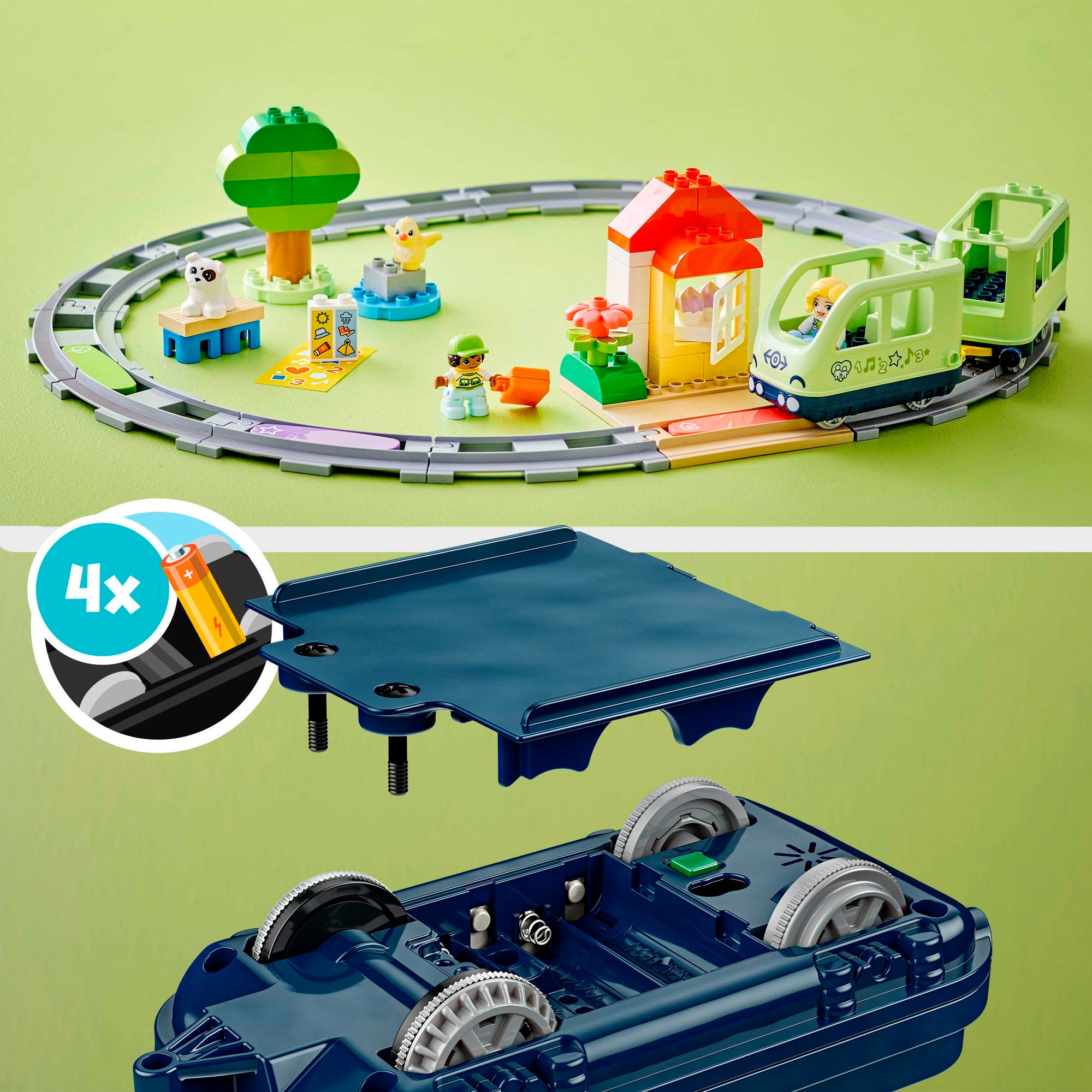 LEGO® Konstruktionsspielsteine »Interaktive Abenteuer-Eisenbahn (10427), LEGO DUPLO Town« mit Licht und Sound; Made in Europe