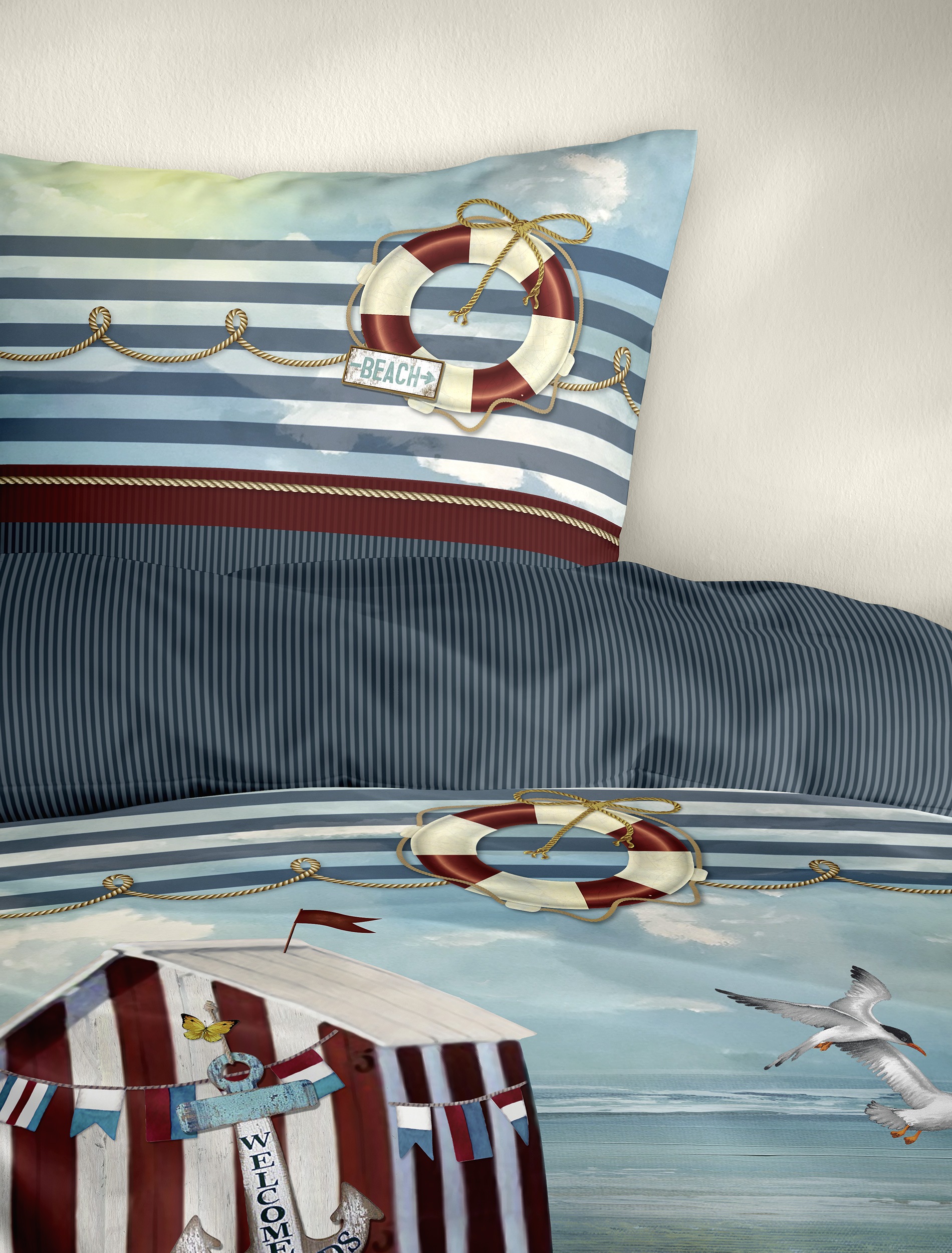 BIERBAUM Linge de lit »Bettwäsche 5257« 2 Mako-Satin, 100  % Baumwolle, pflegeleicht, seidig glänzend