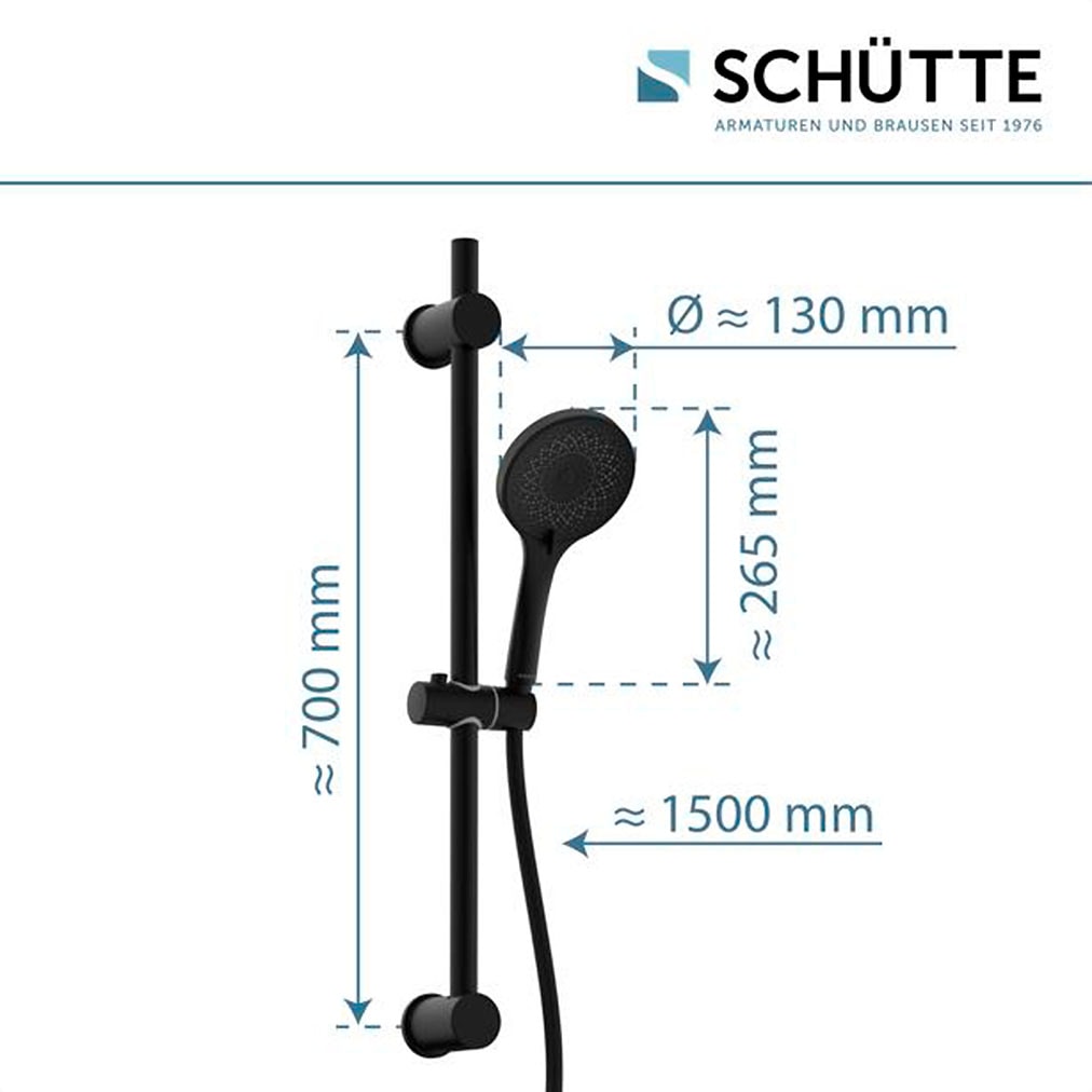 Schütte Brausegarnitur »RAVEN« Regendusche, mit Schlauch und Halterung, Wellness-Duschkopf