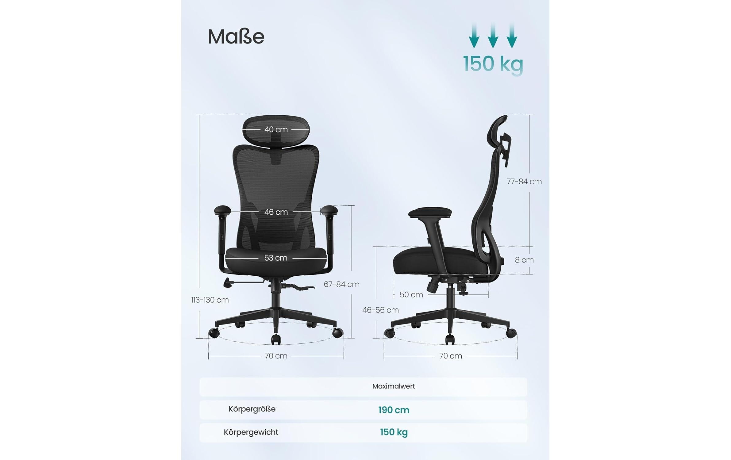 SONGMICS Chaise de bureau »mit Armlehnen« ()