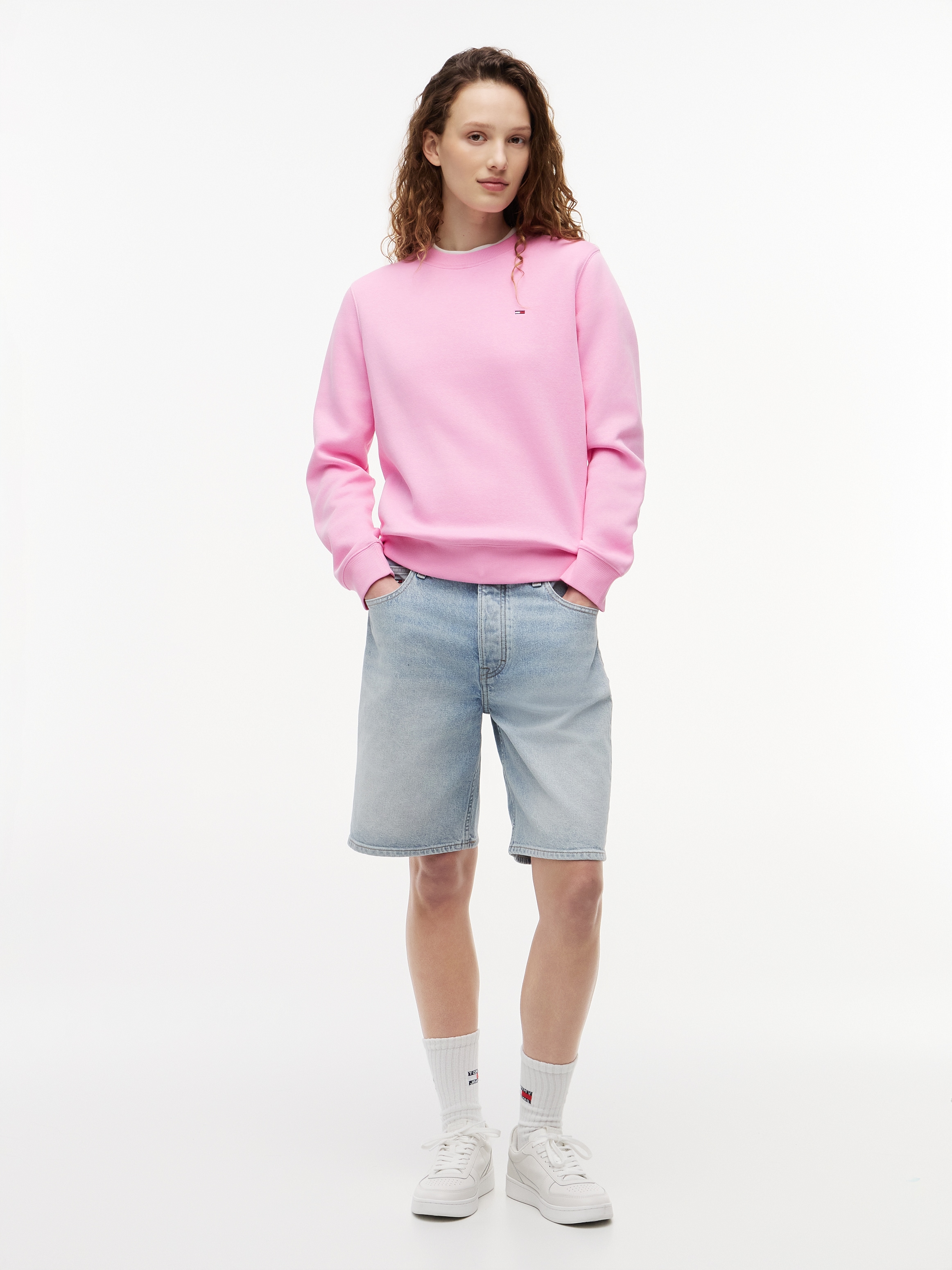 Tommy Jeans Sweat-shirt »TJW REG S FLAG CREW«, mélange de coton
