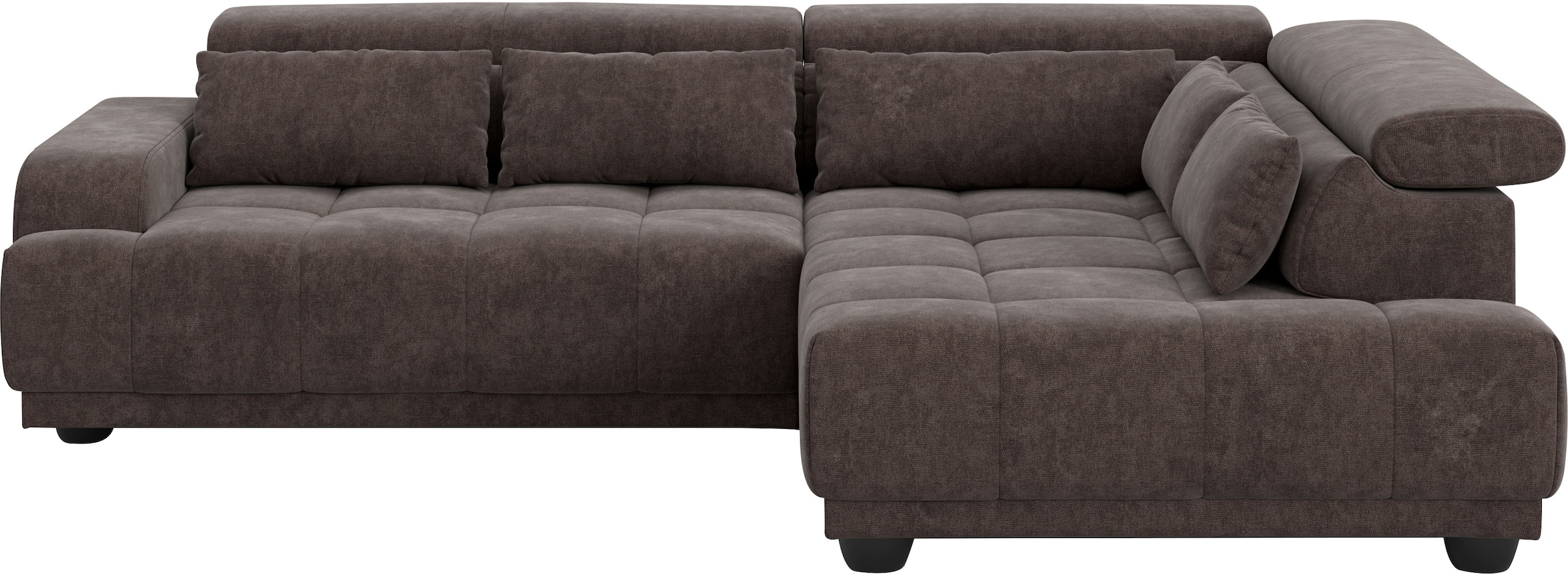 COTTA Canapé d'angle »Jade L Form, Breite: 270 cm, mit Kopfteilverstellung & Nierenkissen« réglage électrique optionnel de la profondeur d’assise