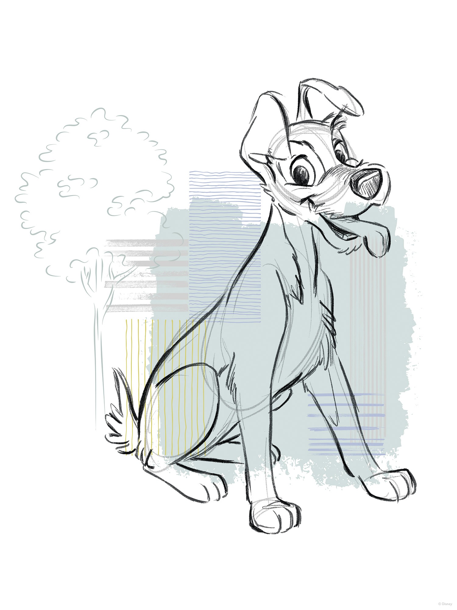 Komar Wandbild »Disney Lady and the Tramp Hello Tramp« Disney Set, 1 Stk. tlg. 30 x 40 cm (Breite x Höhe) - Kinderzimmer, Dekoration