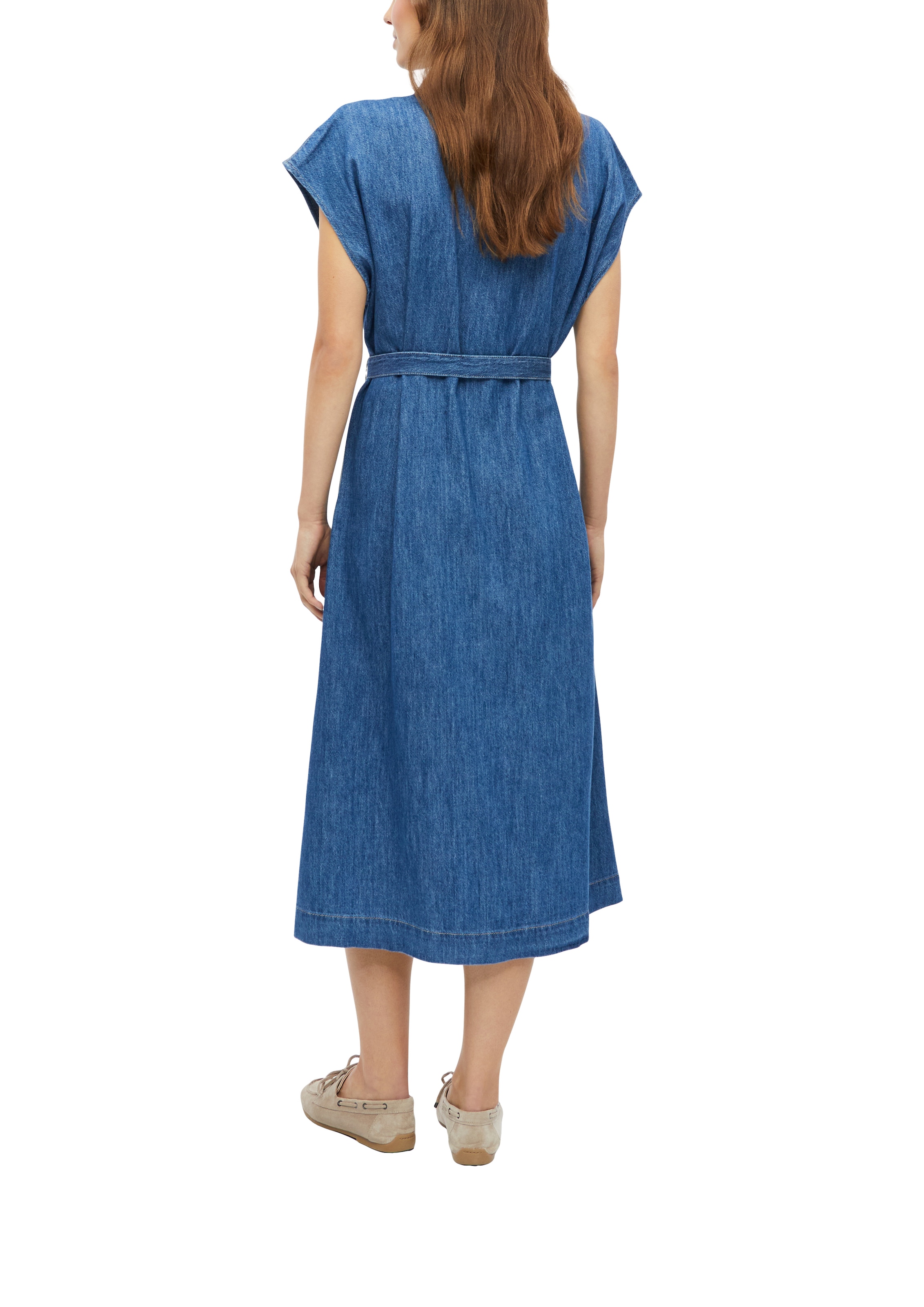s.Oliver Robe en jean Sans poches avec ceinture textile