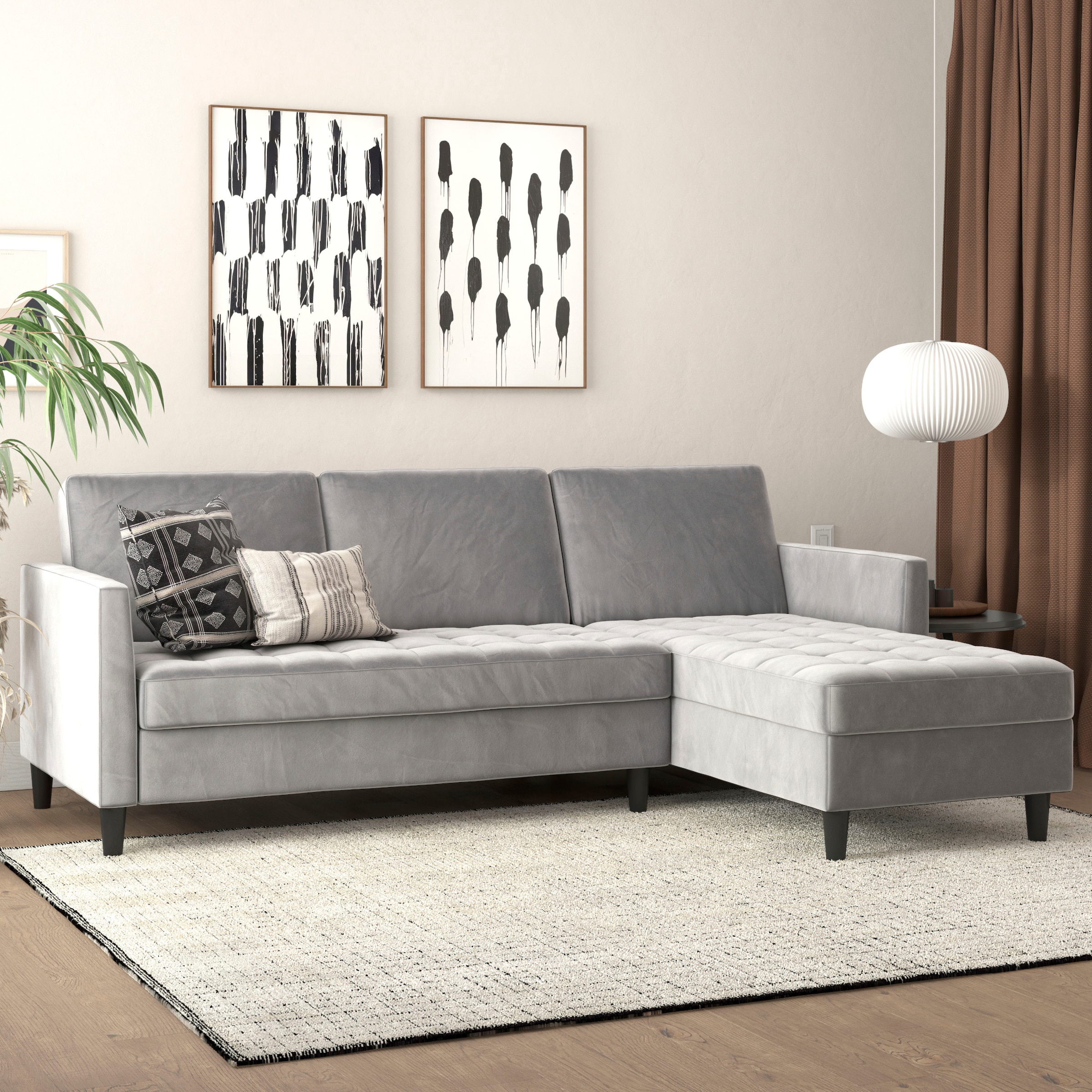 Dorel Home Canapé d'angle »Presley, L-Form,« Ecksofa mit Bett-Funktion und Stauraum, verstellbare Rückenlehne