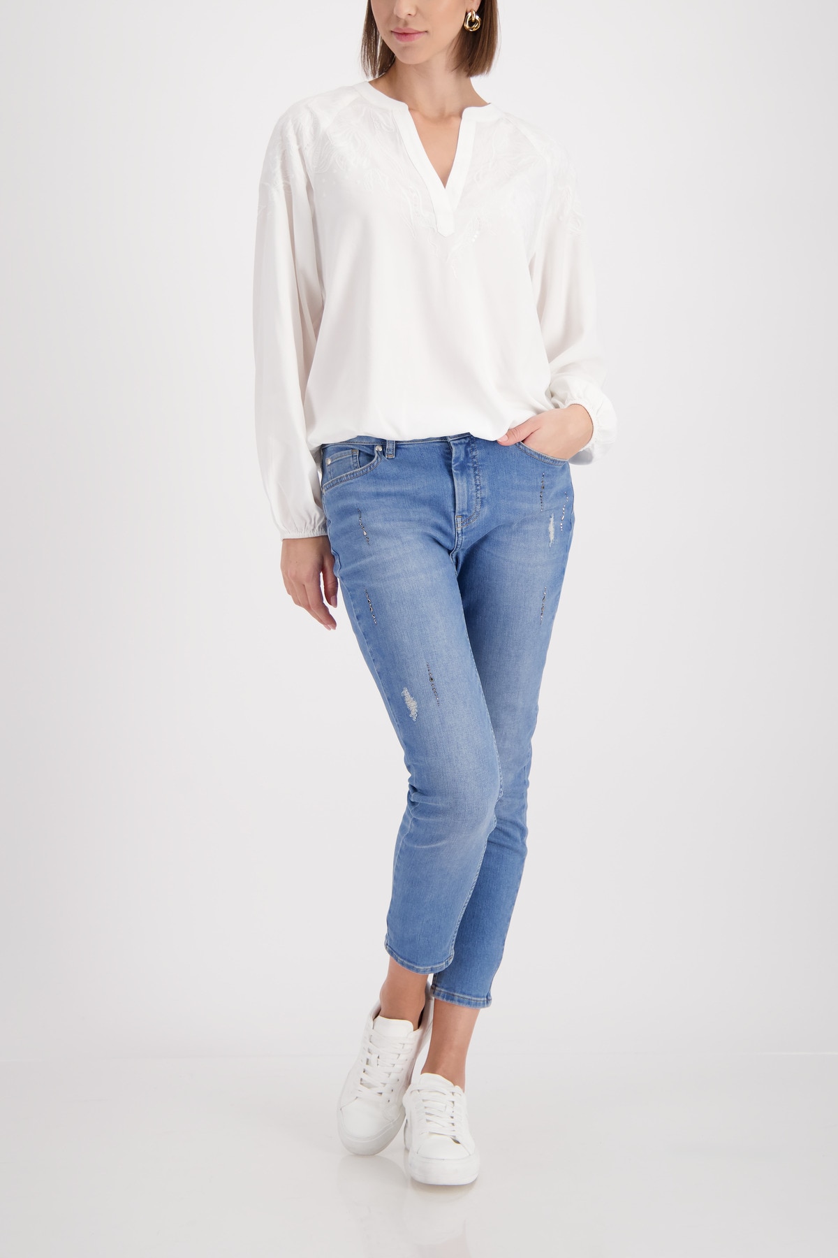 Monari Blouse à enfiler »Stickerei« Regular fit mit Stickerei