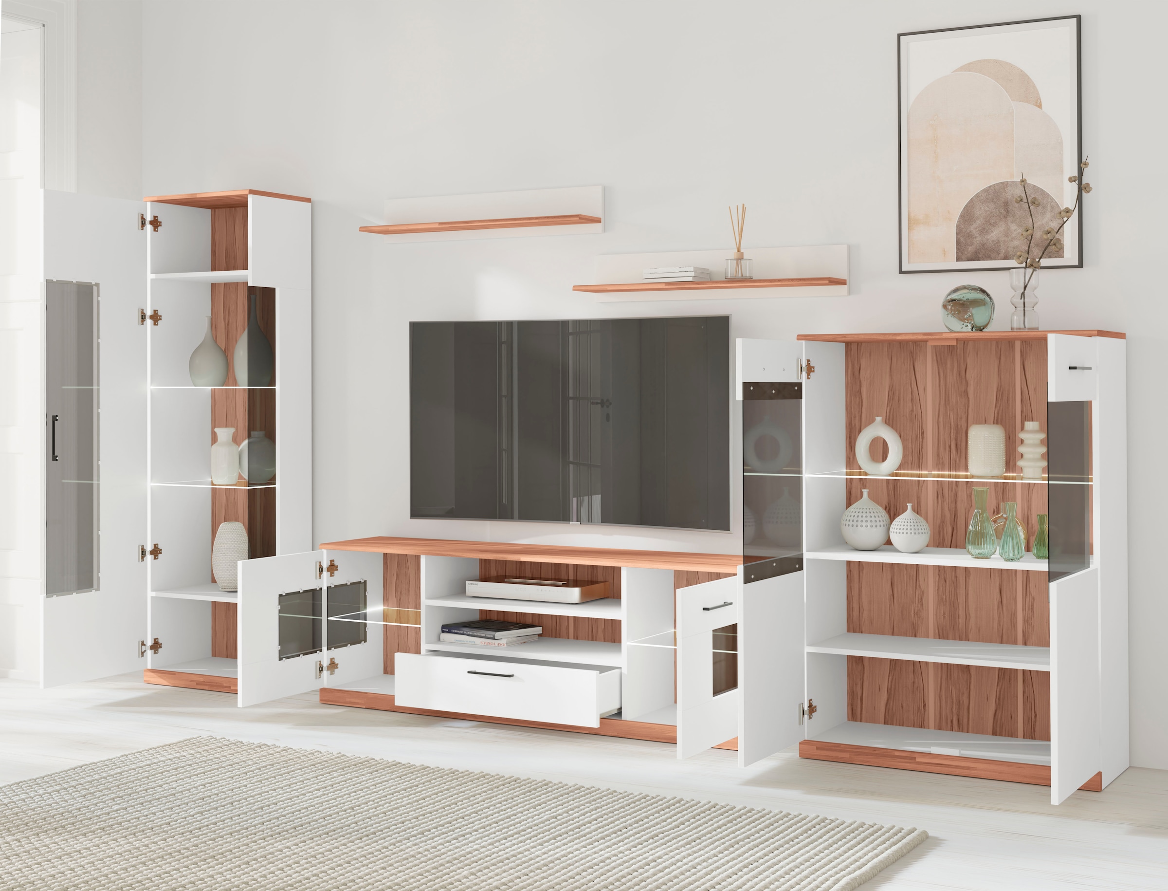 Home affaire Meuble mural »Ribe Wohnwand Set-5 St.« Set, 5 cuis tlg.