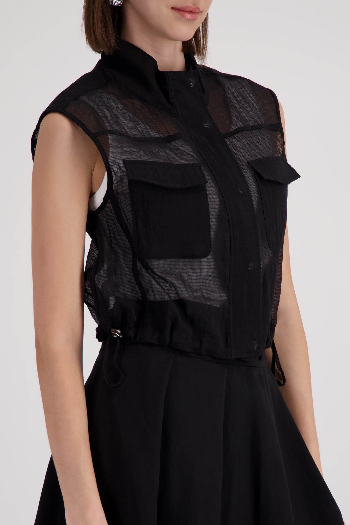 Monari Gilet court Regular fit avec structure en maille