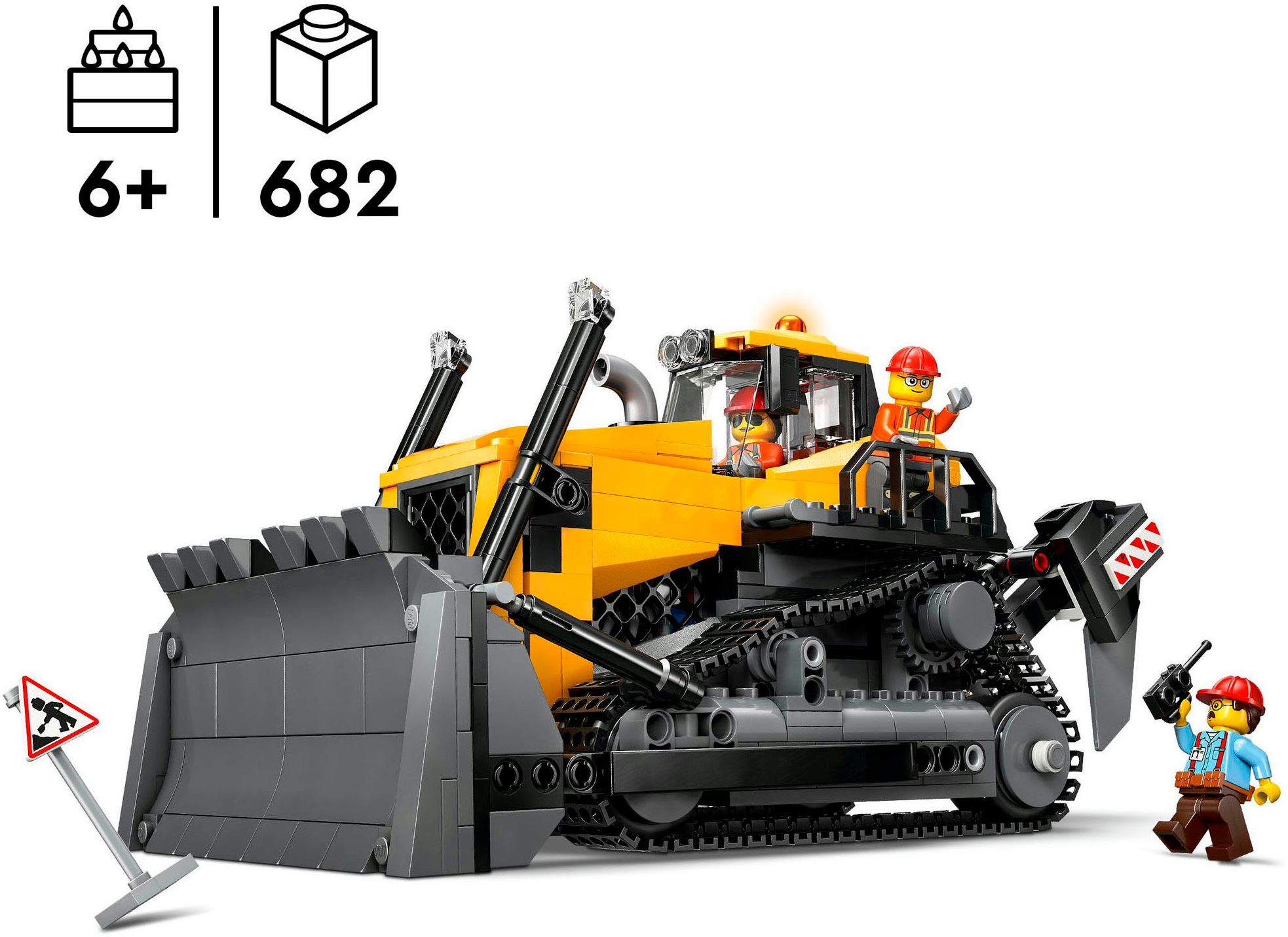 LEGO® Pions de construction »Gelber Bulldozer (60466), LEGO City« Made in Europe