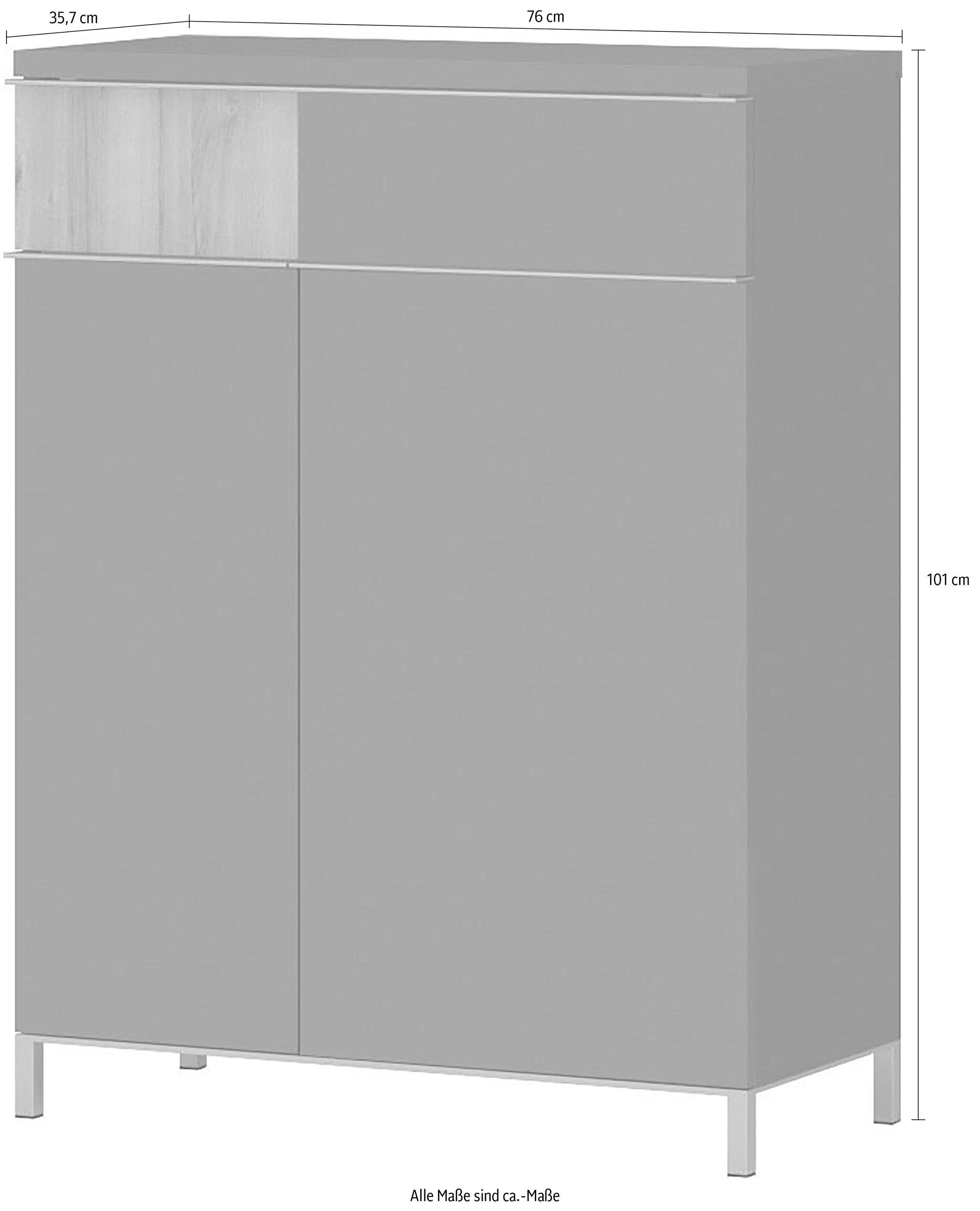 GOODproduct Schuhschrank »Onyx« (H/B/T): 101/76/35,2cm,  UV lackiert, mit Soft-Close-Funktion