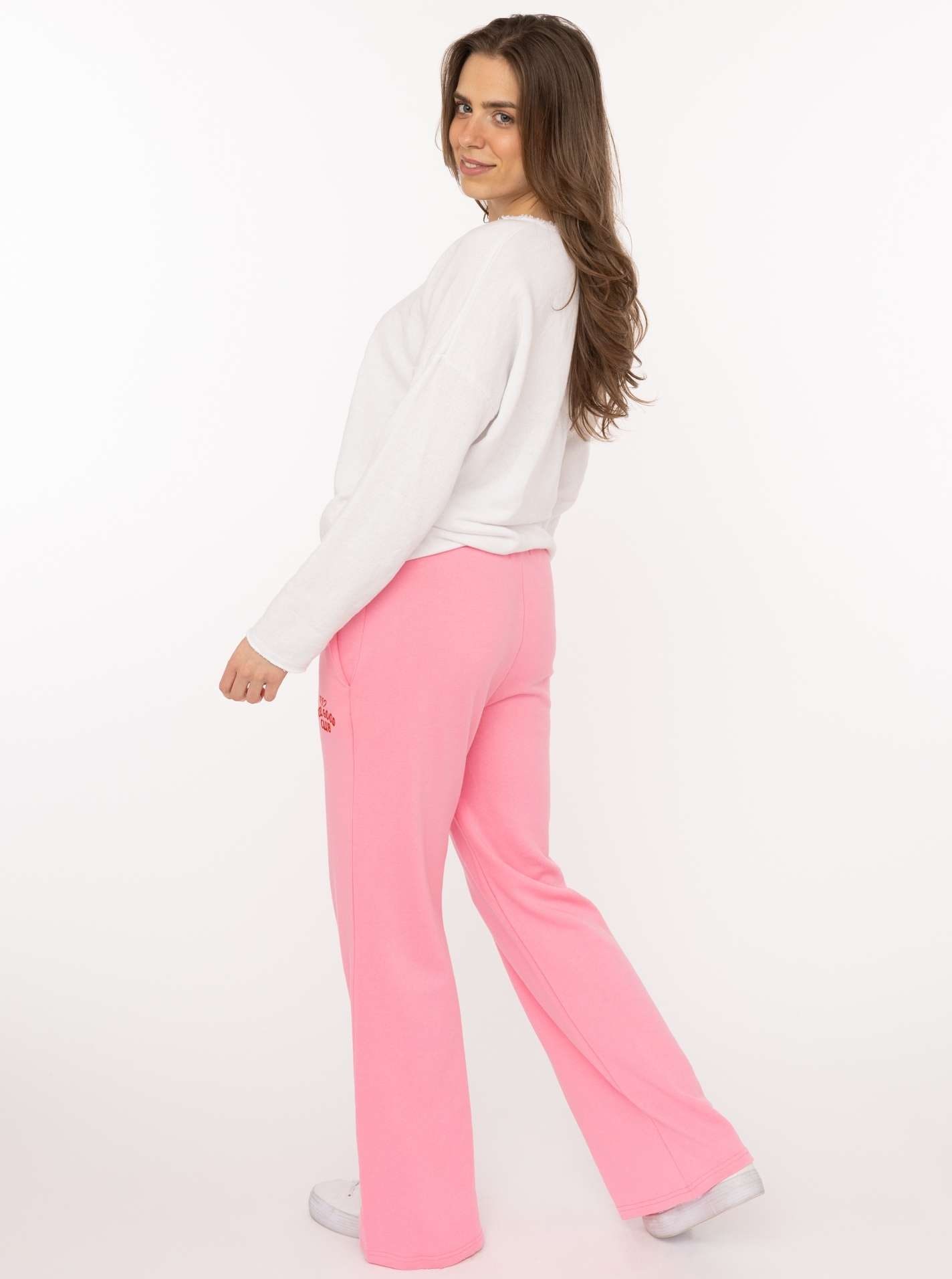 Zwillingsherz Pantalon sweat »"Feel Good Club"«  unifarben, kleine Stickerei